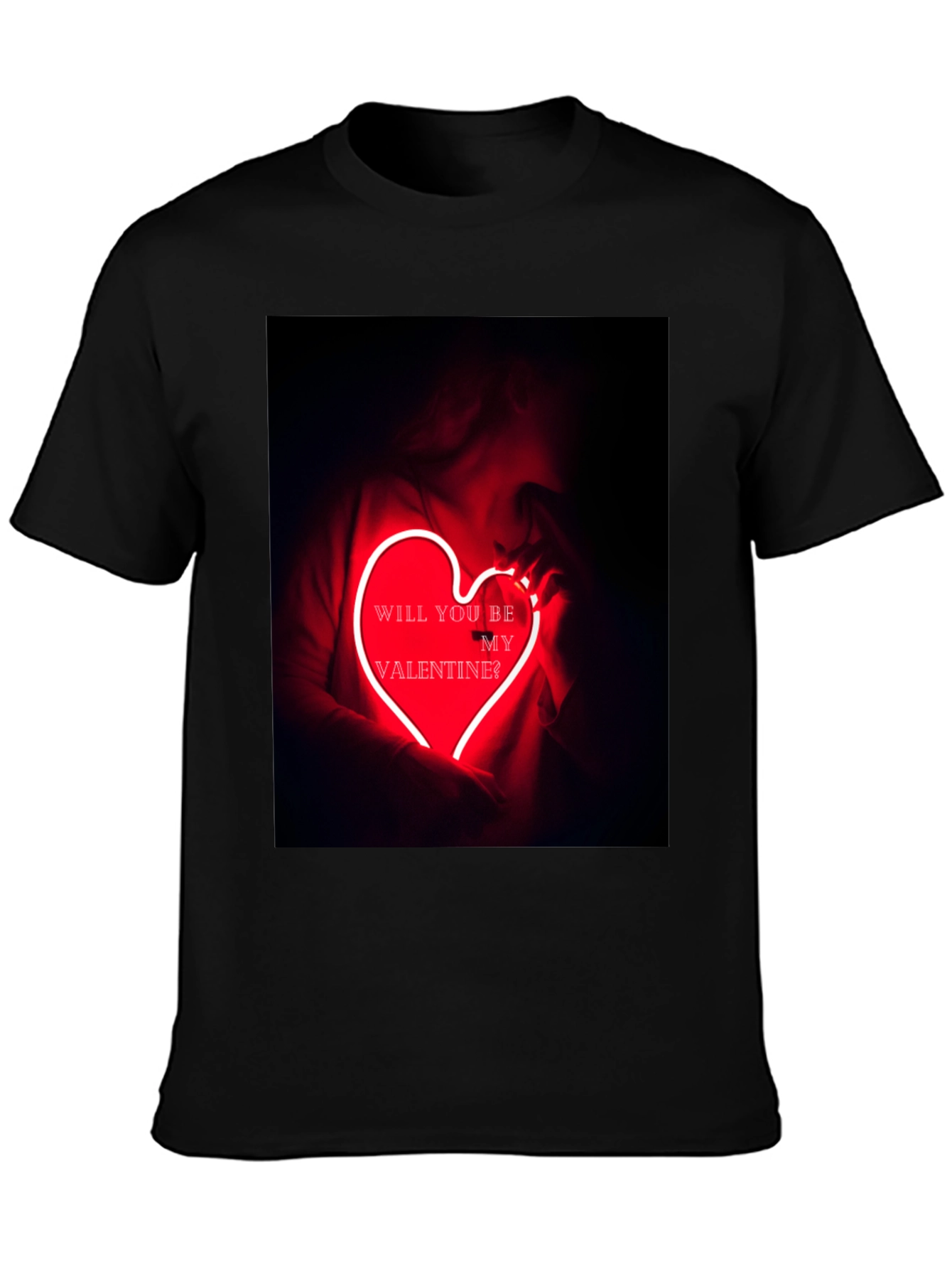 Valentines Day Graphic Tee - Neon Heart T-Shirt