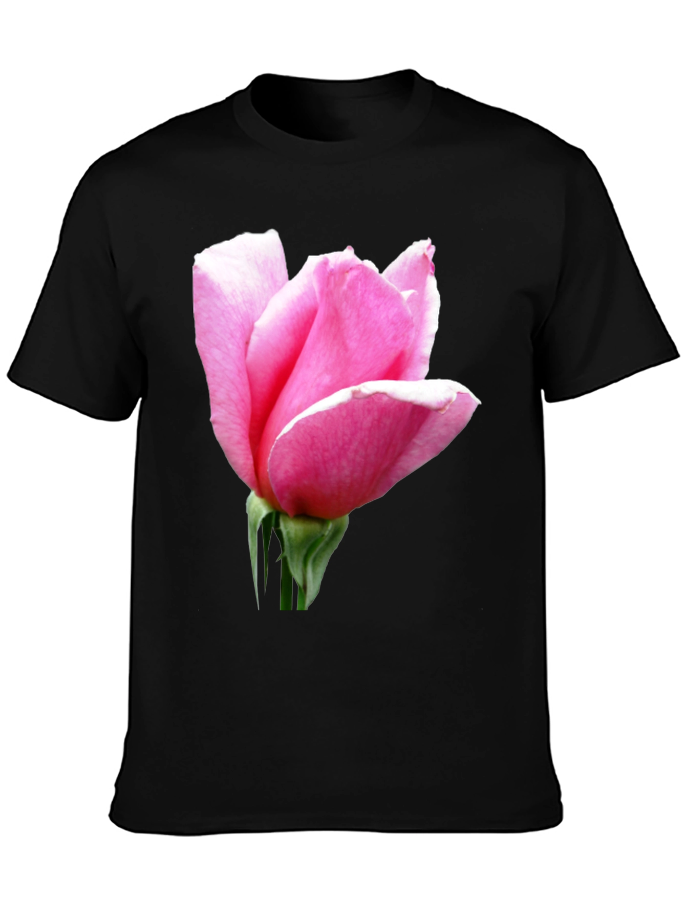 Pink Rose Graphic Tee - Soft Cotton Blend
