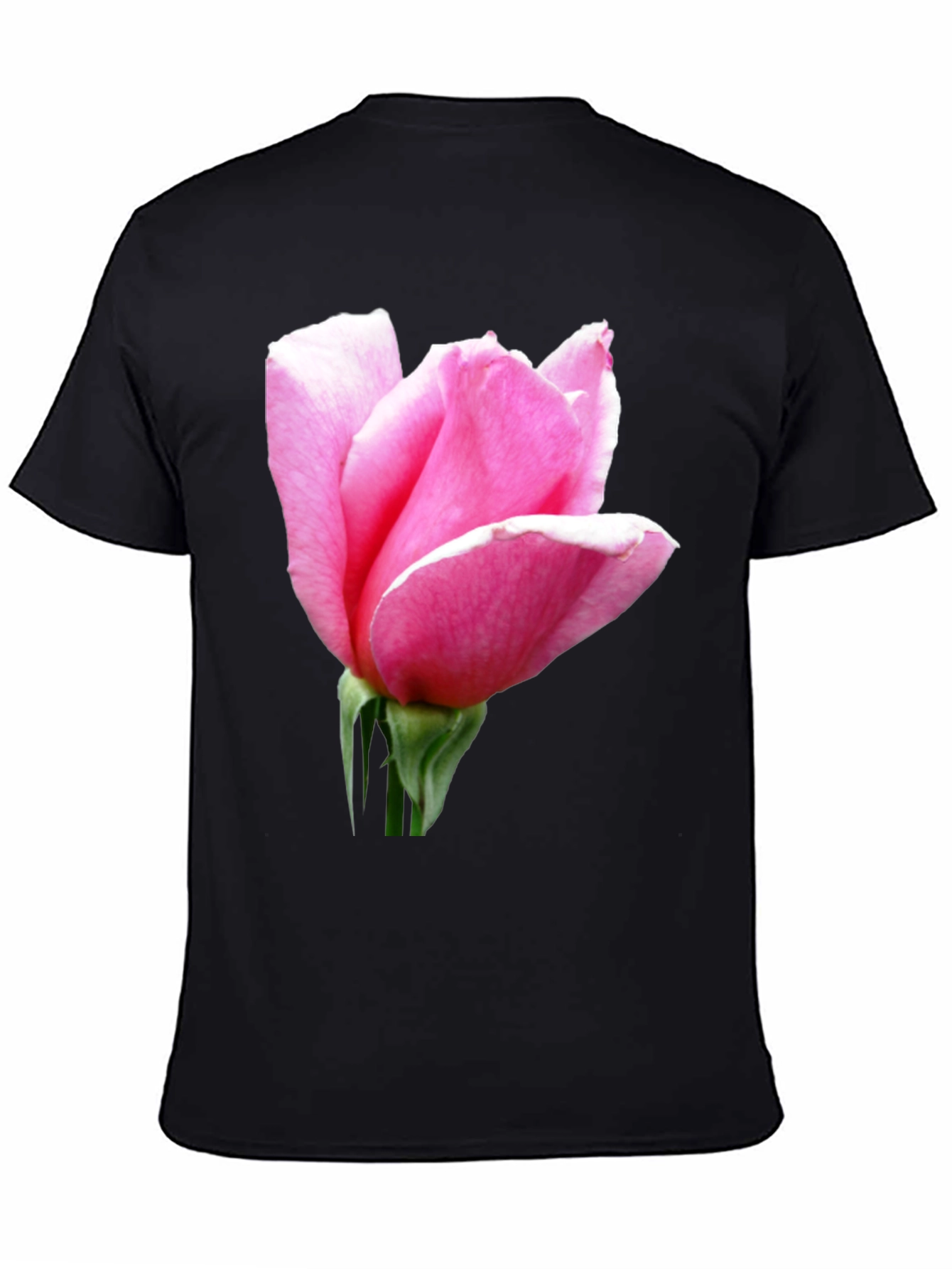Pink Rose Graphic Tee - Soft Cotton Blend
