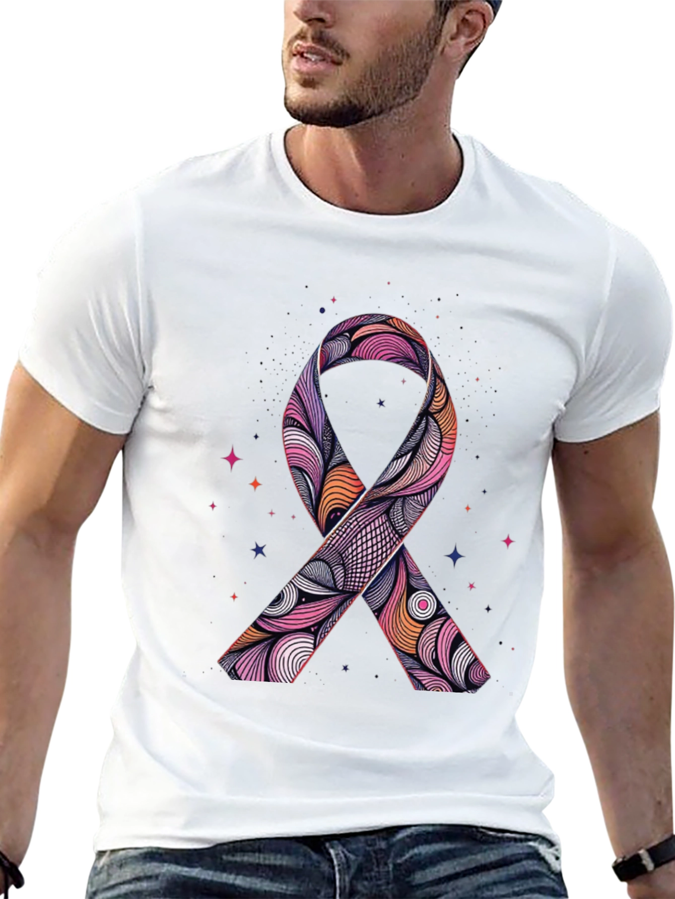 Ribbon Graphic Black T-Shirt