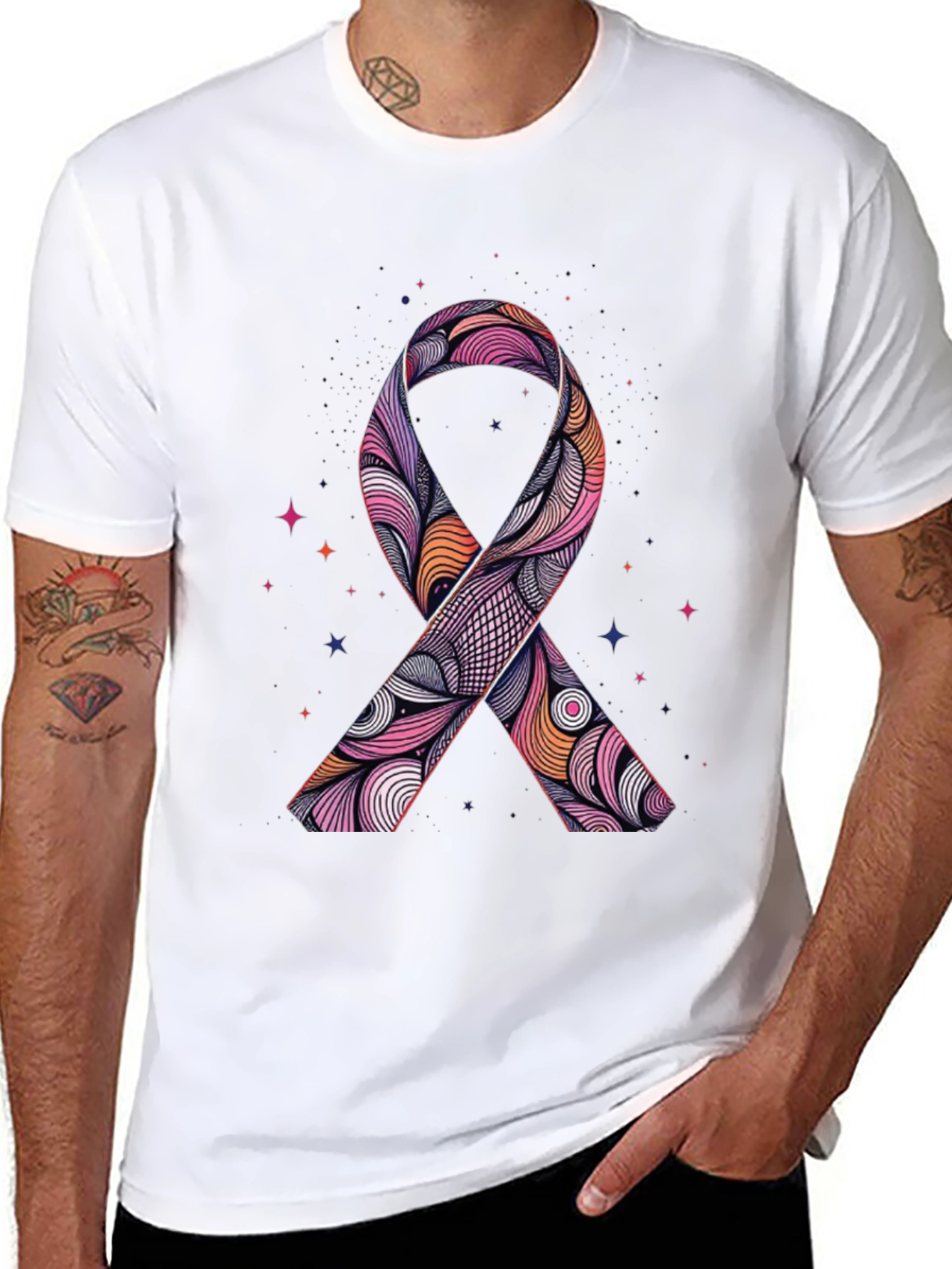 Ribbon Graphic Black T-Shirt