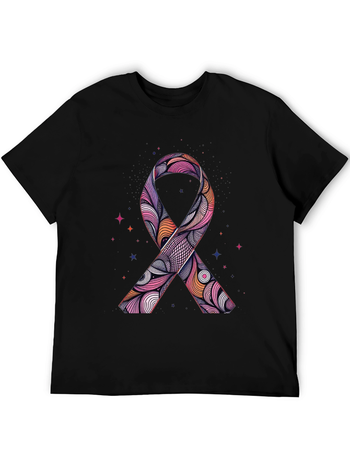 Ribbon Graphic Black T-Shirt
