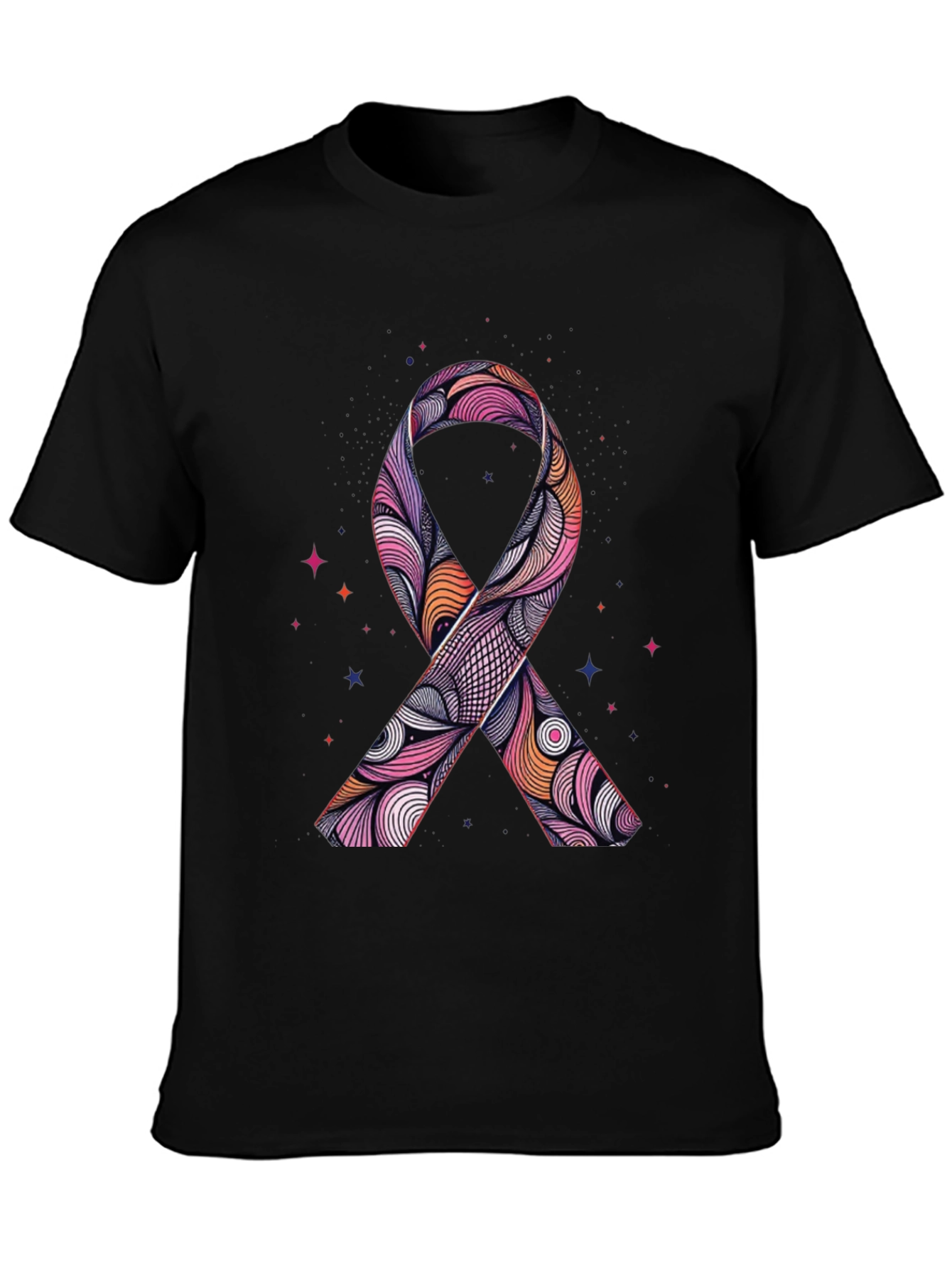 Ribbon Graphic Black T-Shirt