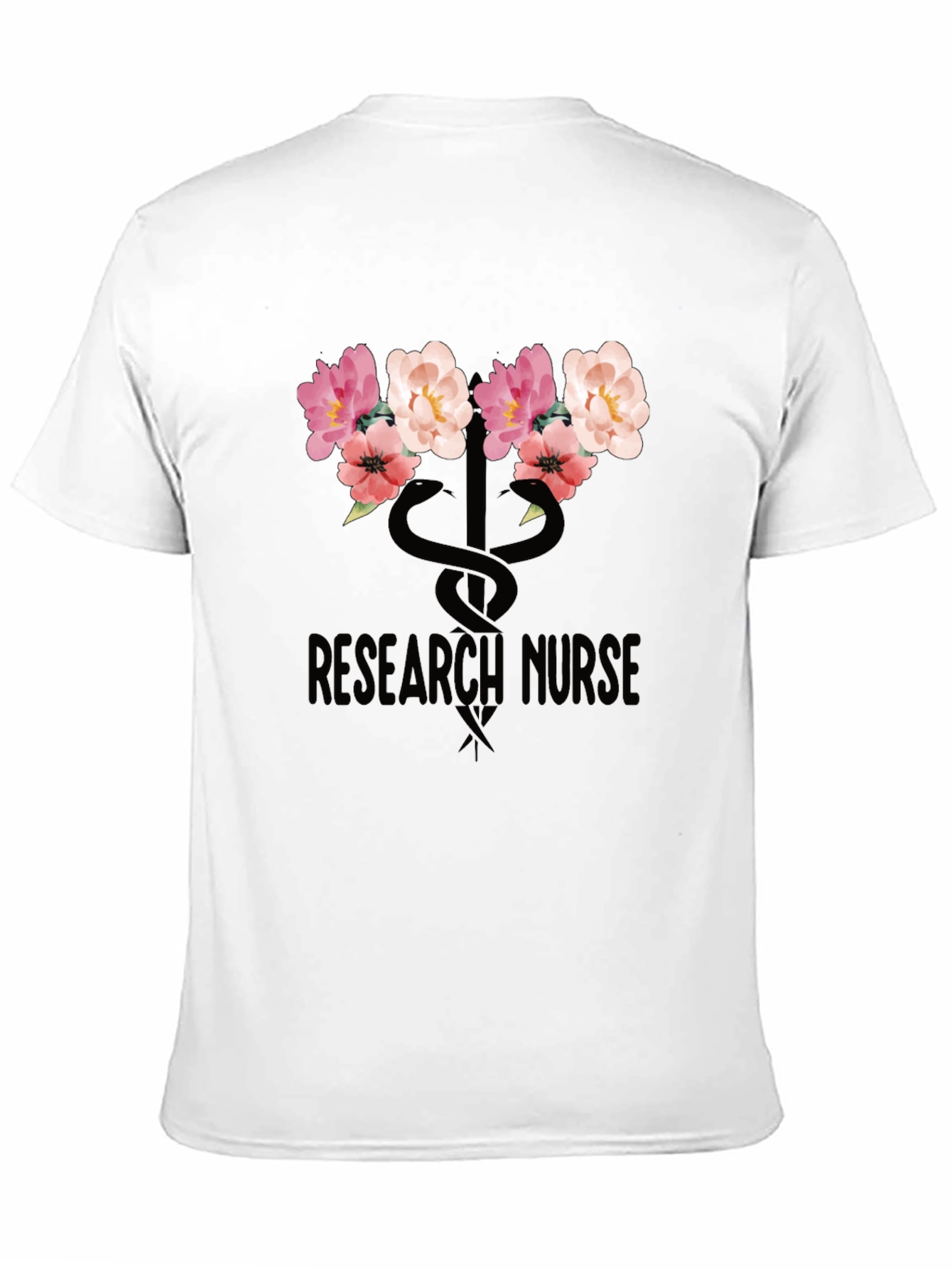 Research Nurse Floral T-Shirt - Stylish Medical Apparel
