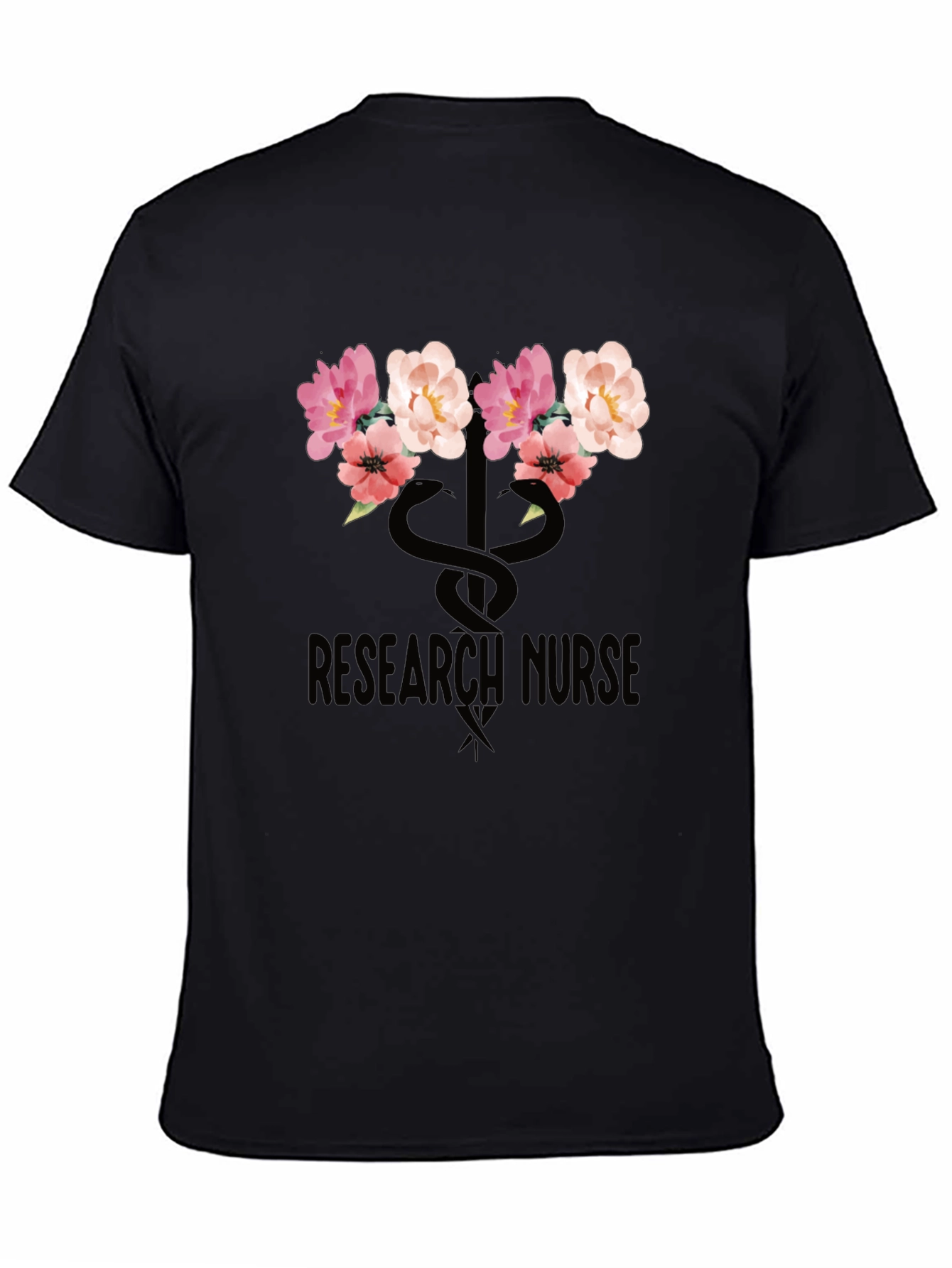 Research Nurse Floral T-Shirt - Stylish Medical Apparel