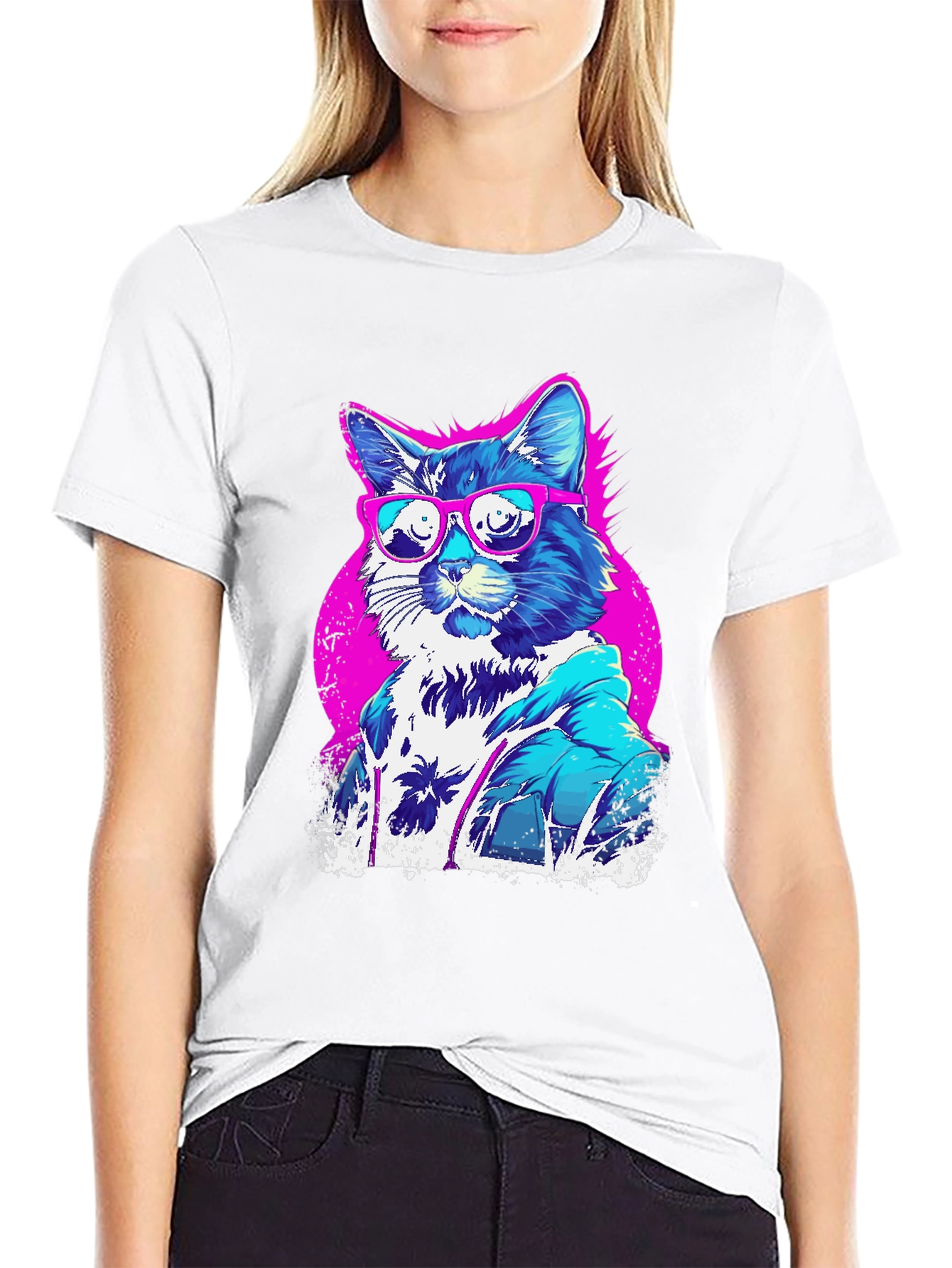 Cool Cat Graphic Tee - Retro Style