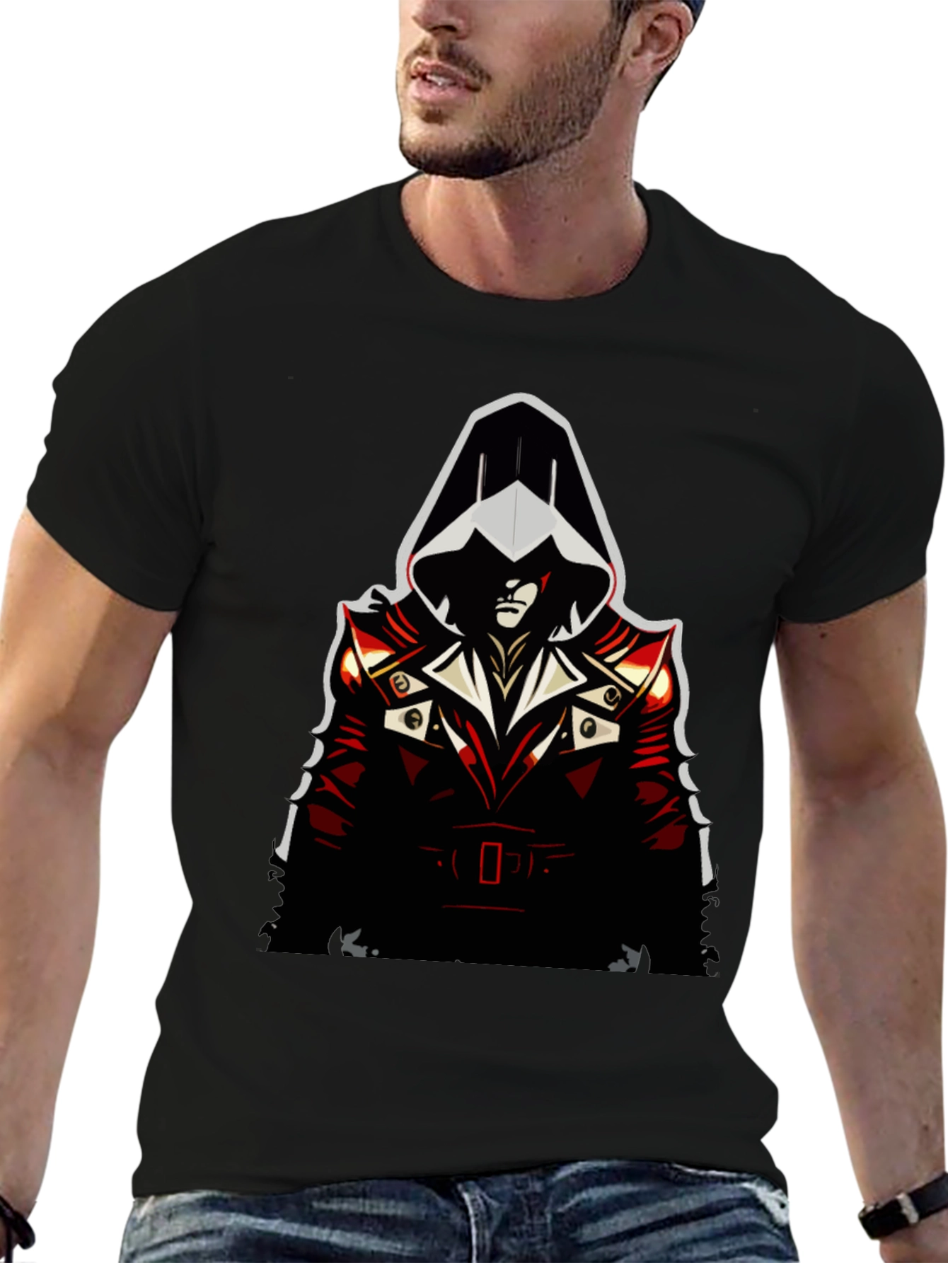Assassin Style Graphic Tee - Black