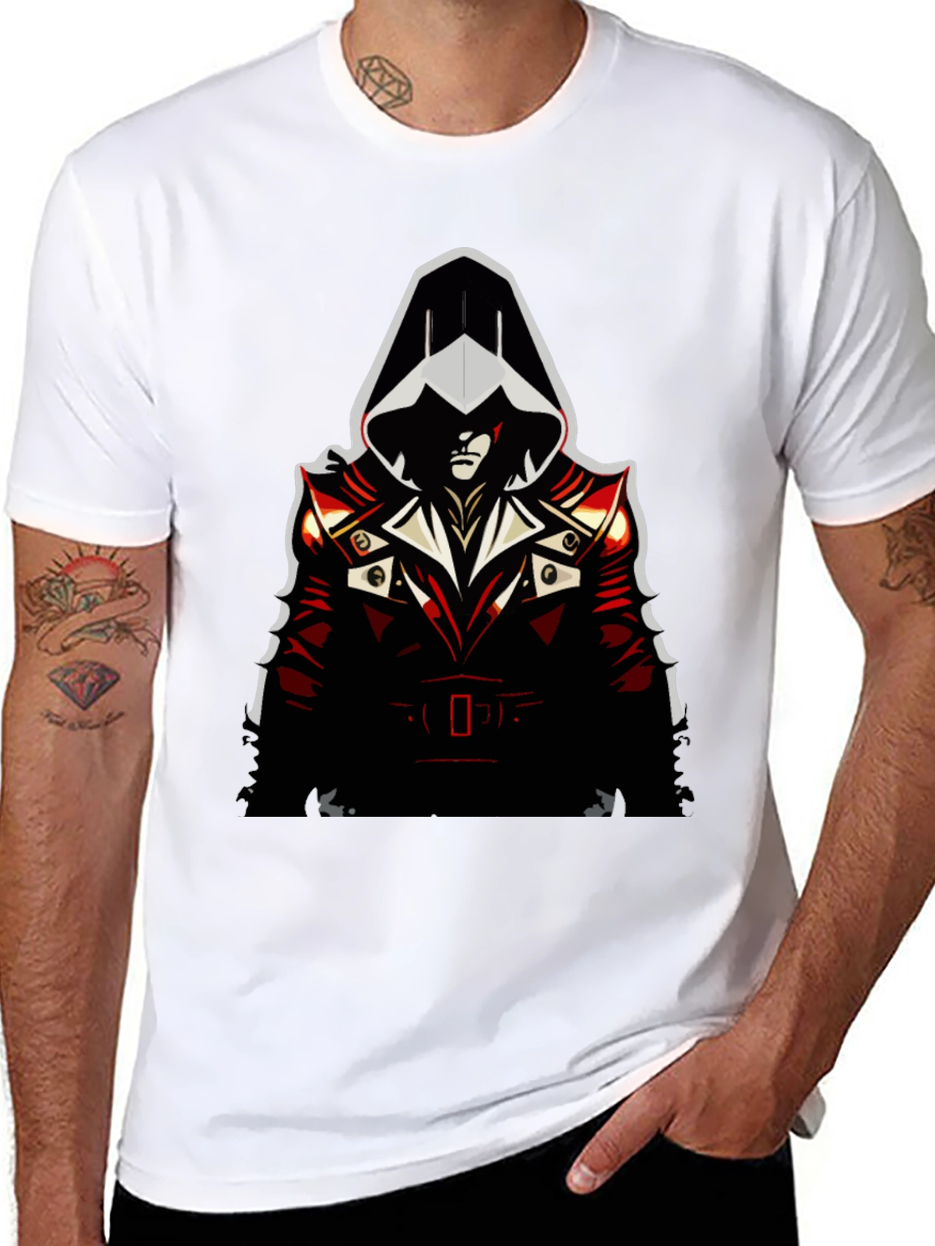 Assassin Style Graphic Tee - Black