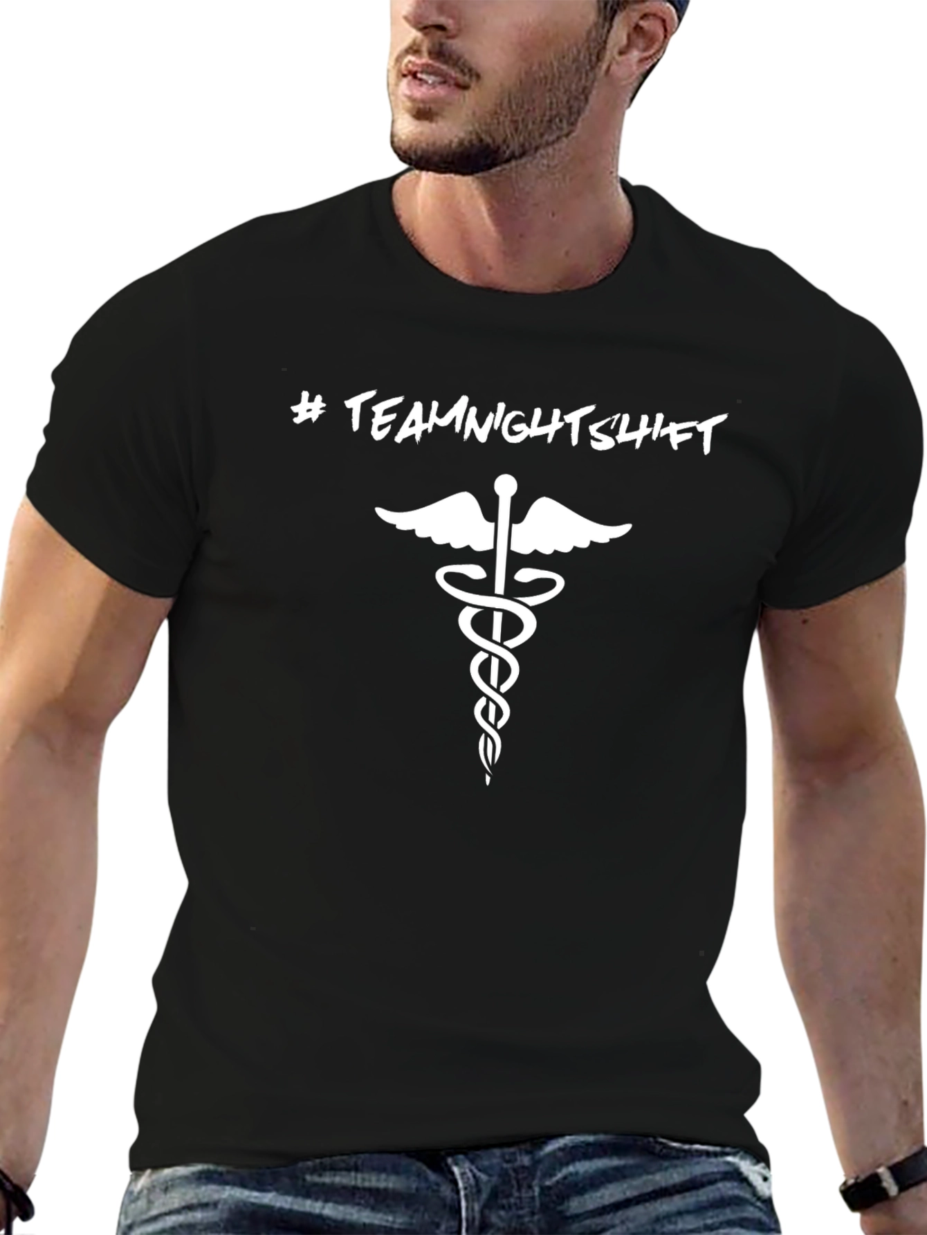 Team Night Shift T-Shirt - Medical Caduceus