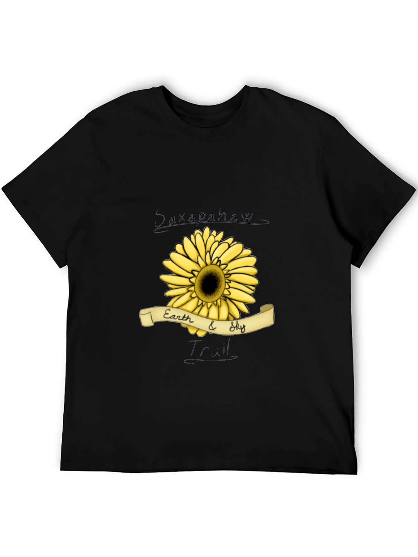 Earth & Sky Sunflower Graphic Tee - Black Cotton