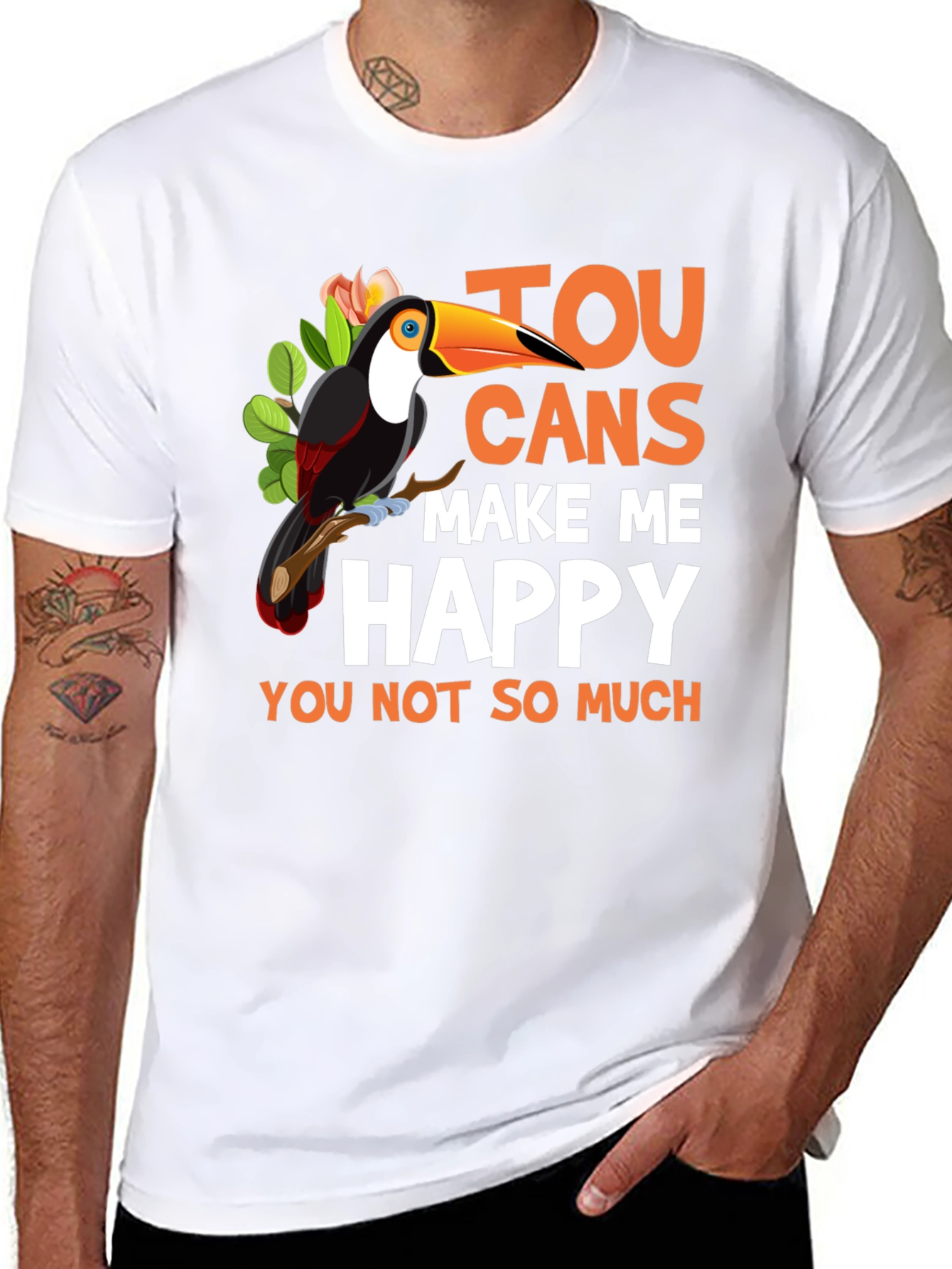 Funny Toucan Graphic Tee - Make Me Happy T-Shirt