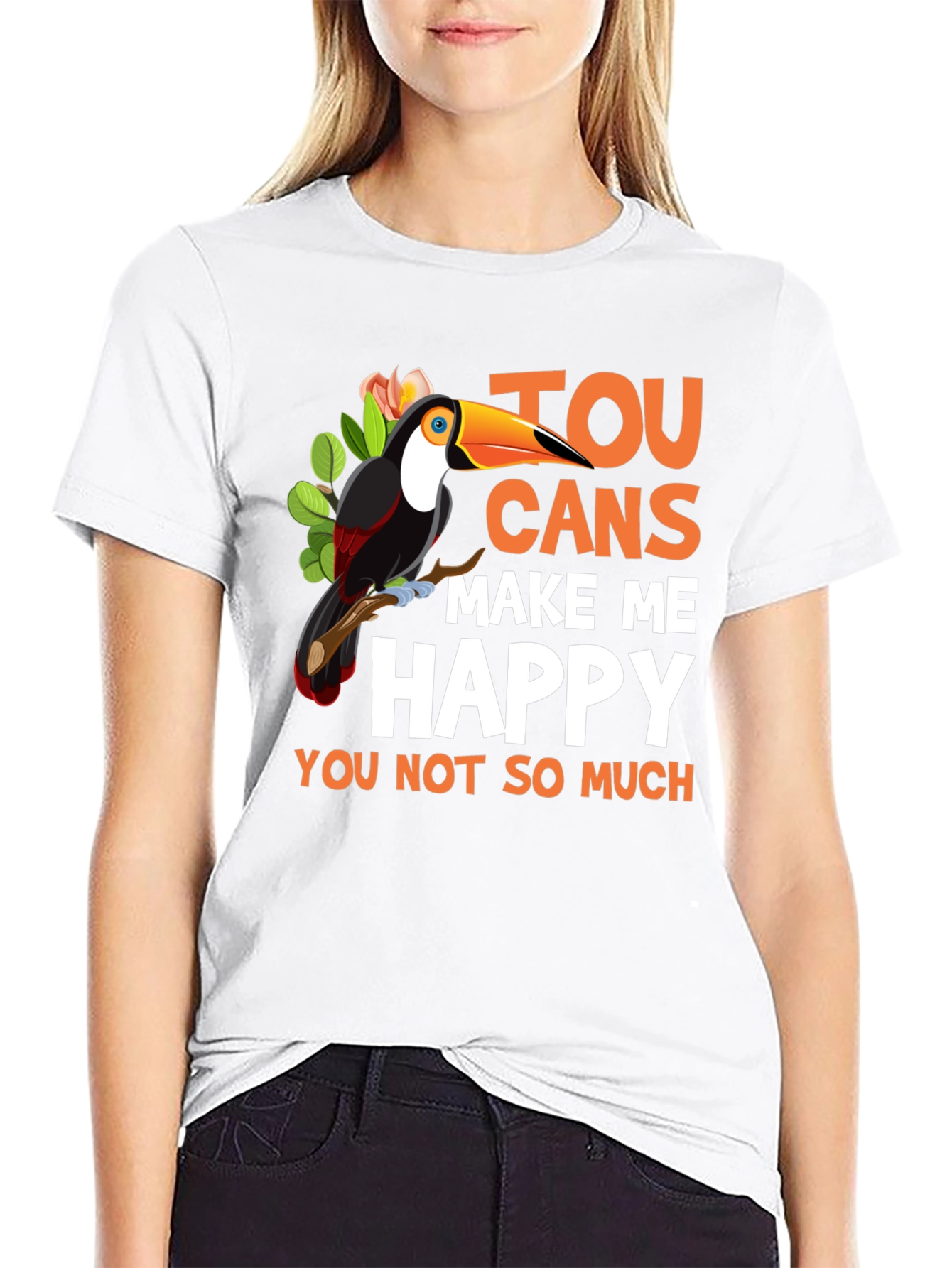 Funny Toucan Graphic Tee - Make Me Happy T-Shirt