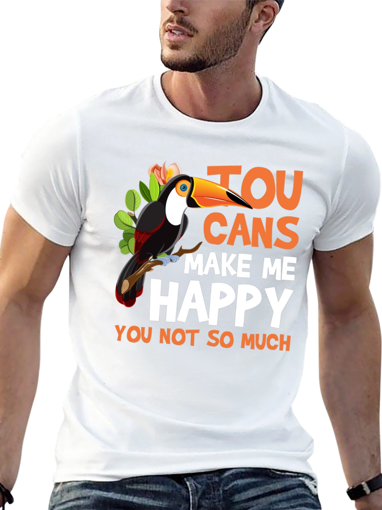 Funny Toucan Graphic Tee - Make Me Happy T-Shirt