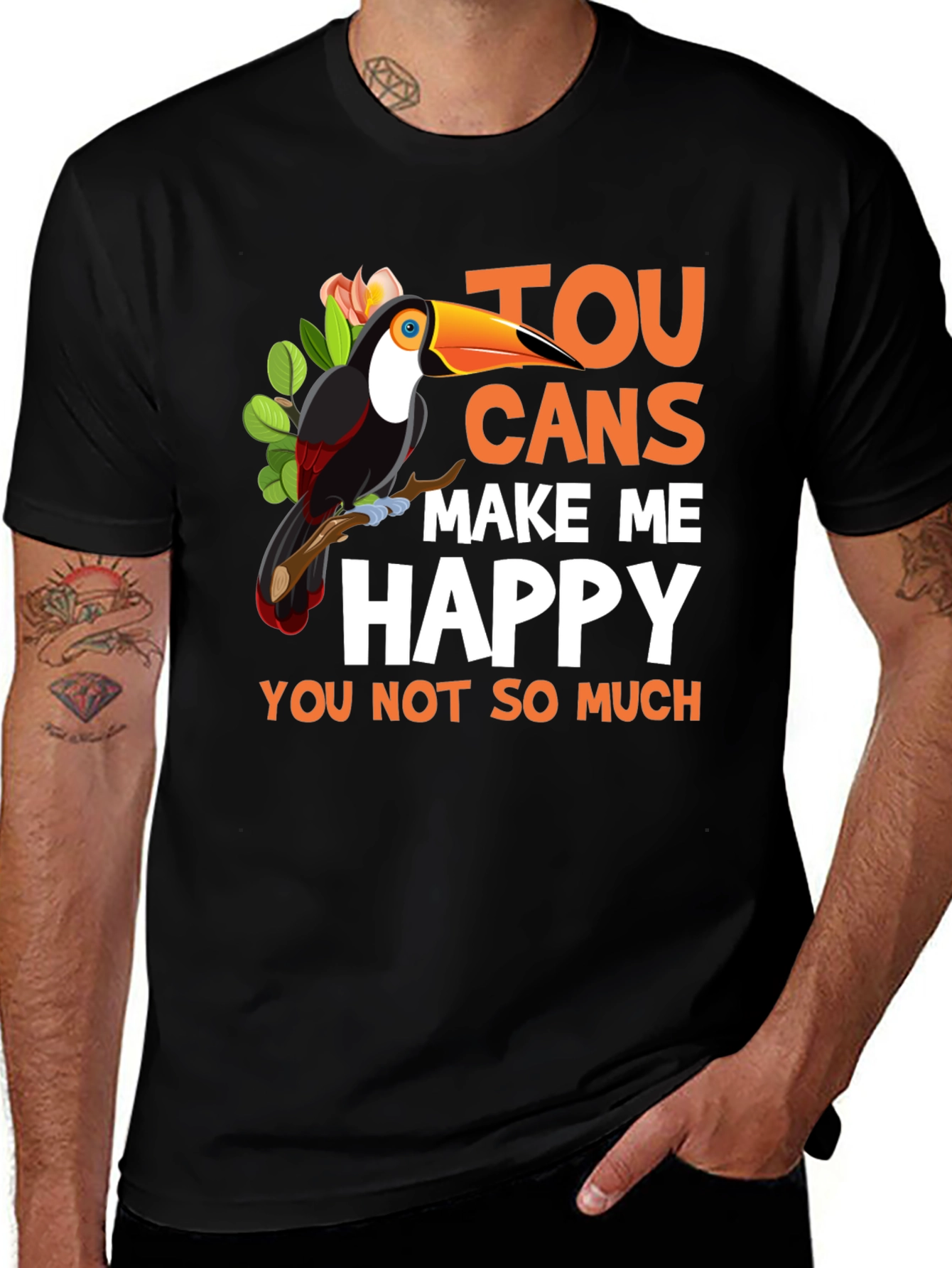 Funny Toucan Graphic Tee - Make Me Happy T-Shirt