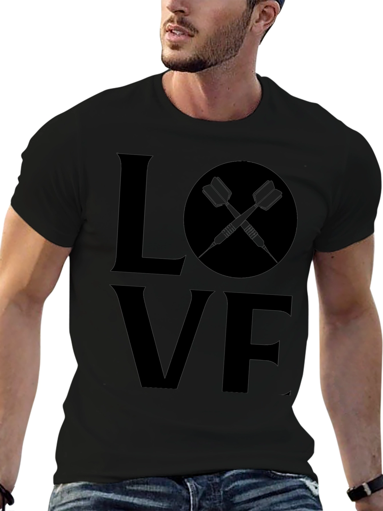 Love Darts Black T-Shirt - Dart Player Tee