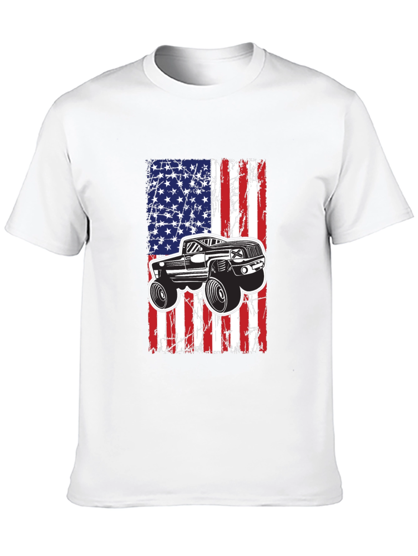 American Flag Monster Truck T-Shirt
