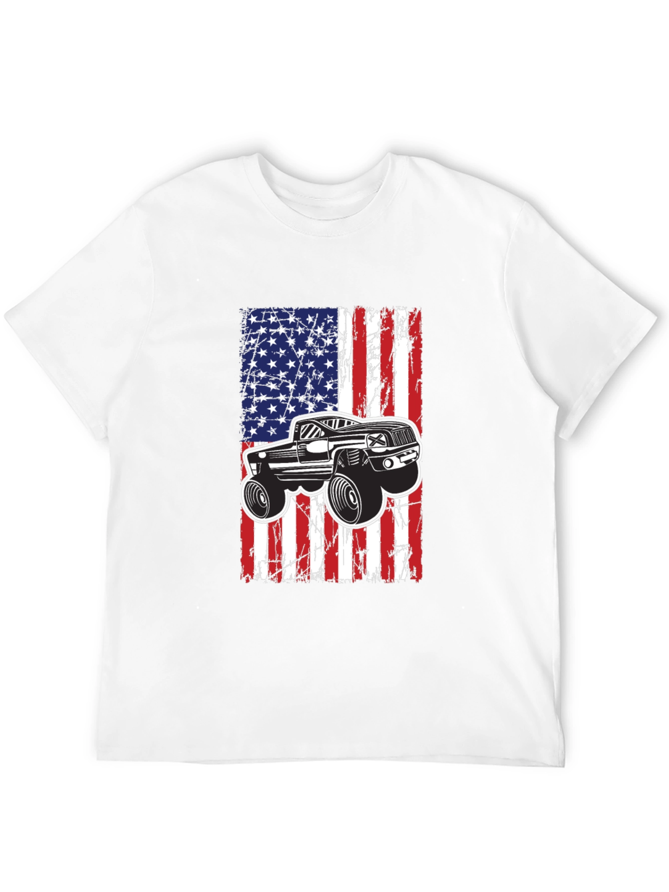 American Flag Monster Truck T-Shirt