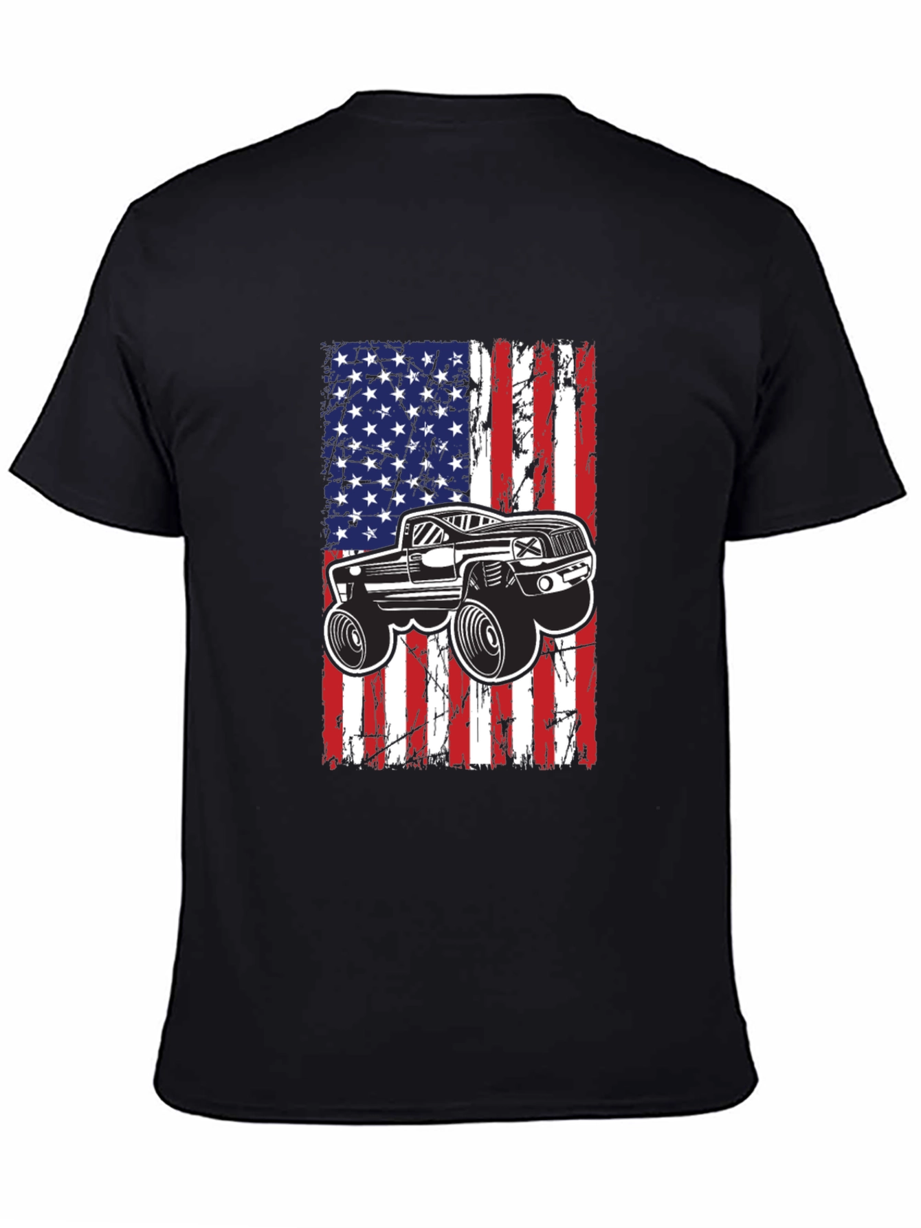 American Flag Monster Truck T-Shirt