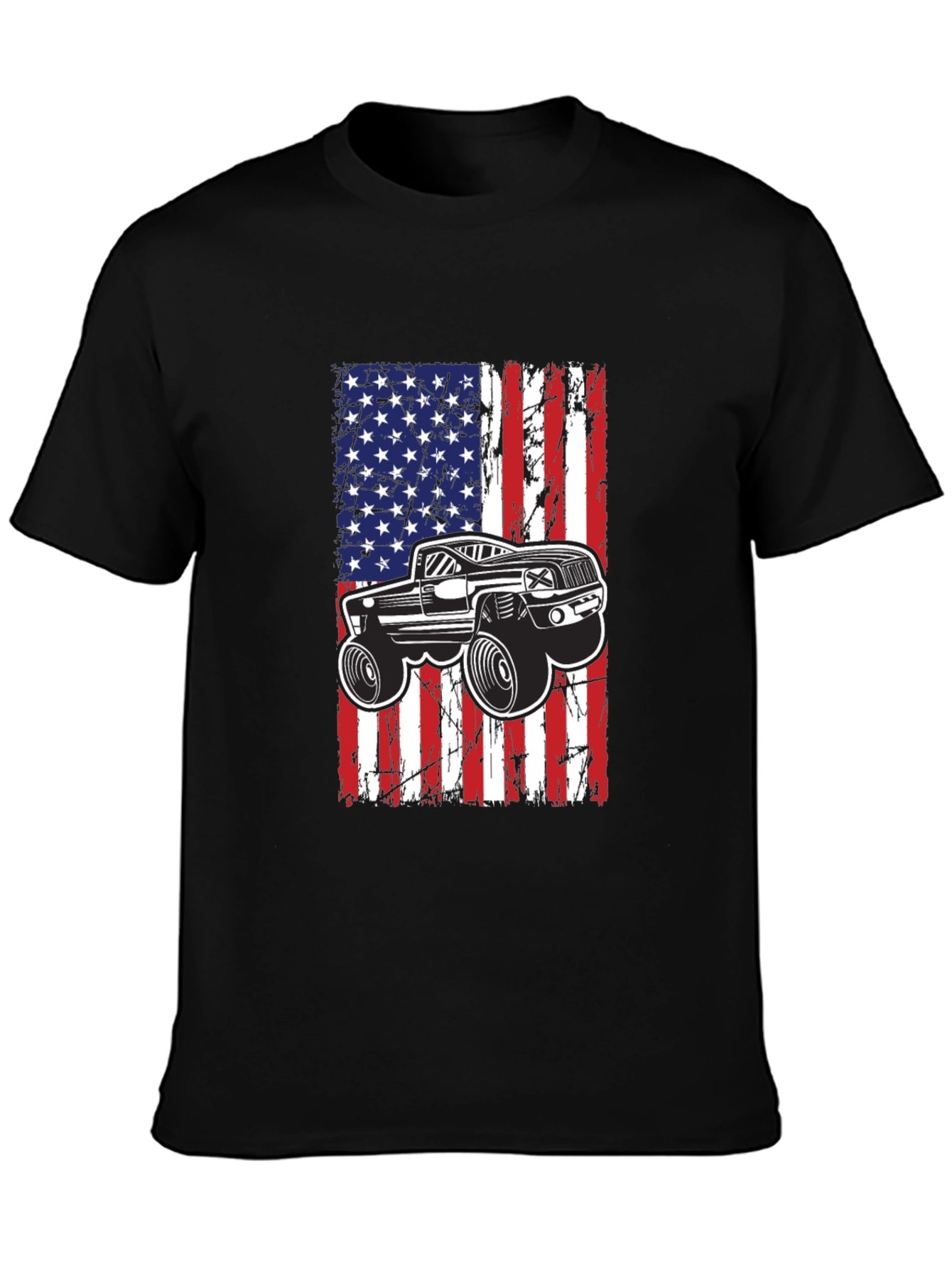 American Flag Monster Truck T-Shirt