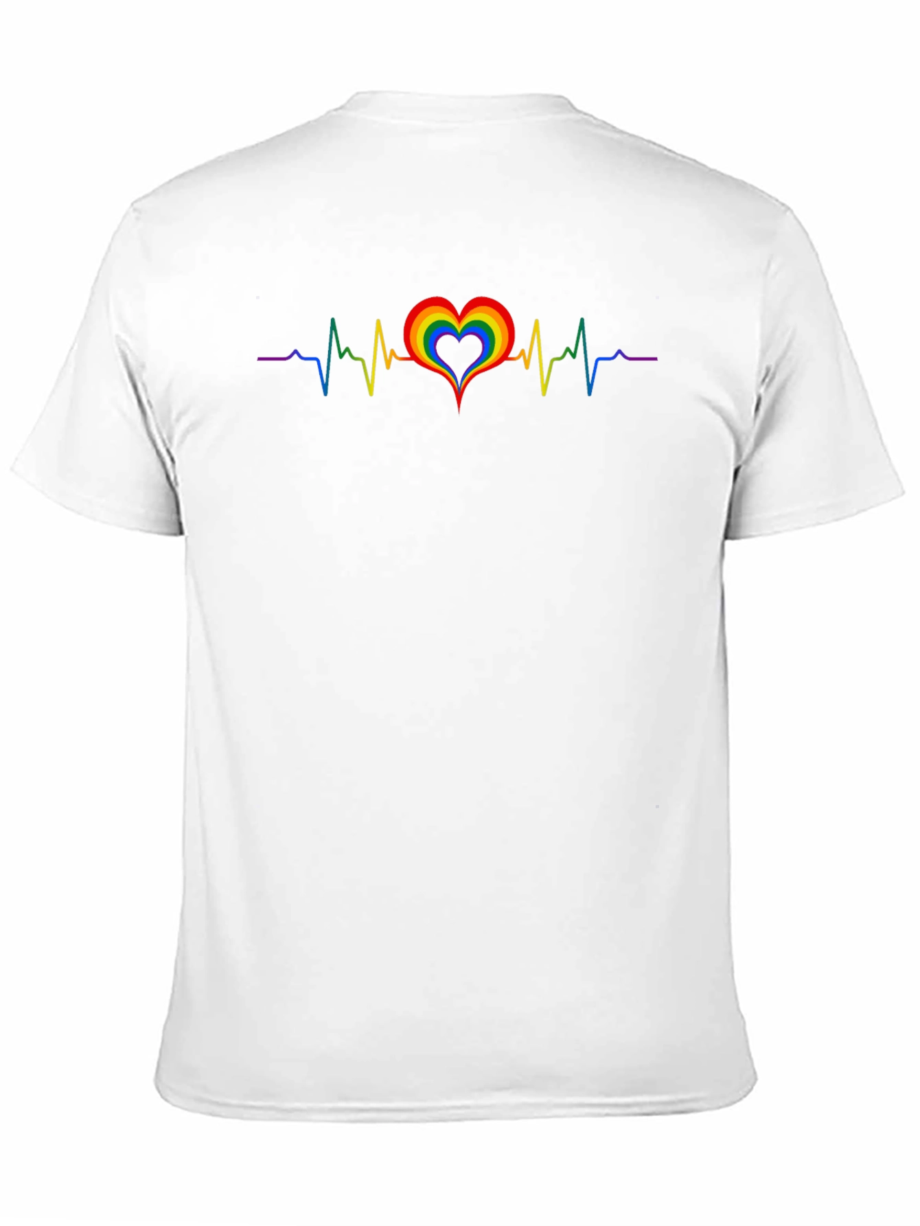 LGBTQ+ Pride Heartbeat T-Shirt - Black
