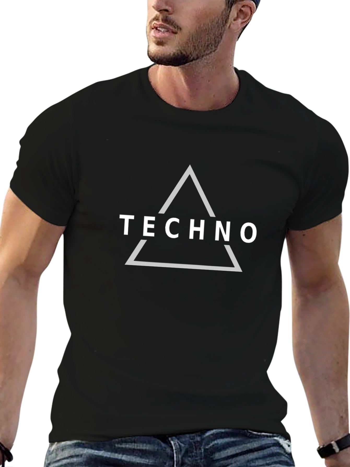Techno Triangle Graphic Tee - Modern Style