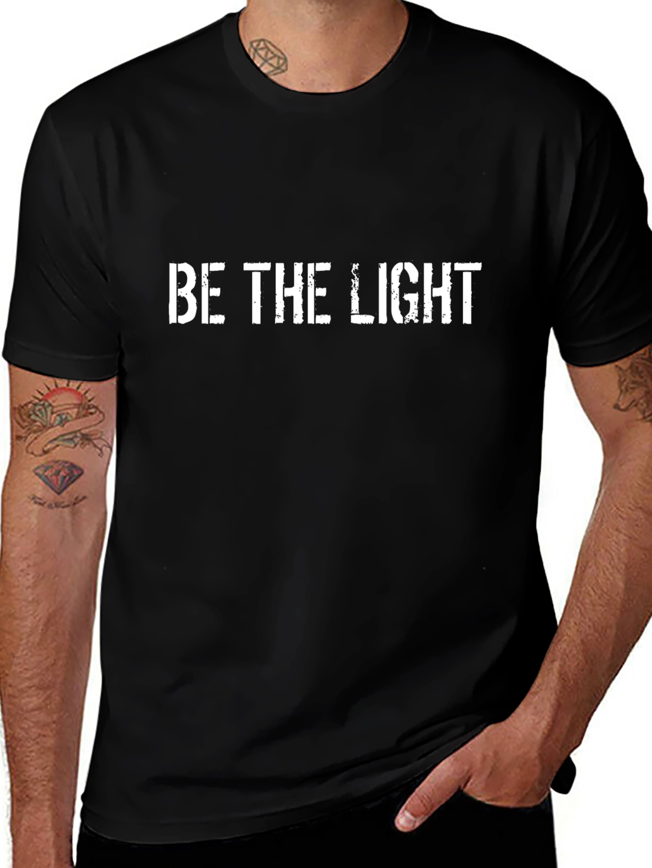Be The Light Black Graphic T-Shirt