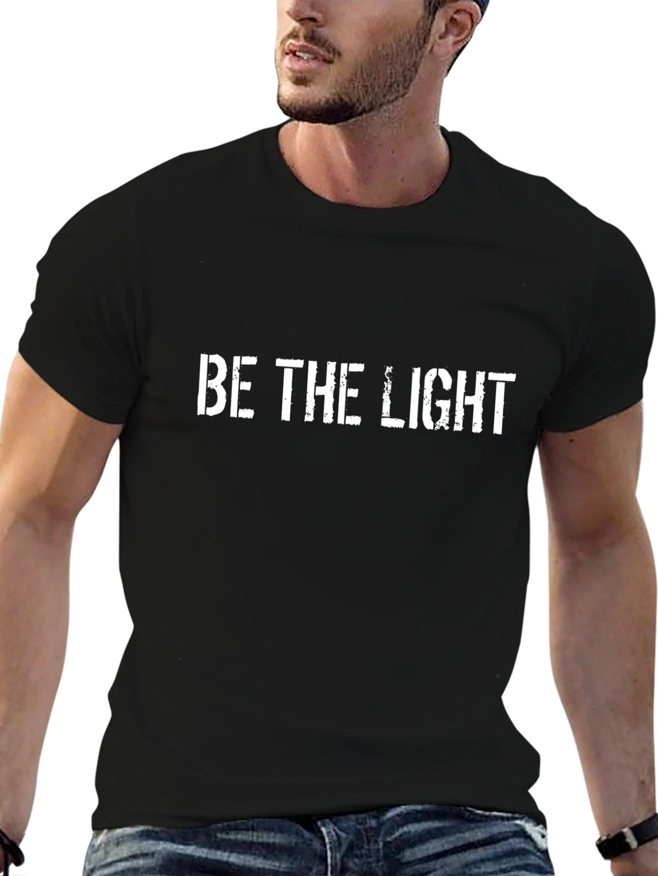 Be The Light Black Graphic T-Shirt
