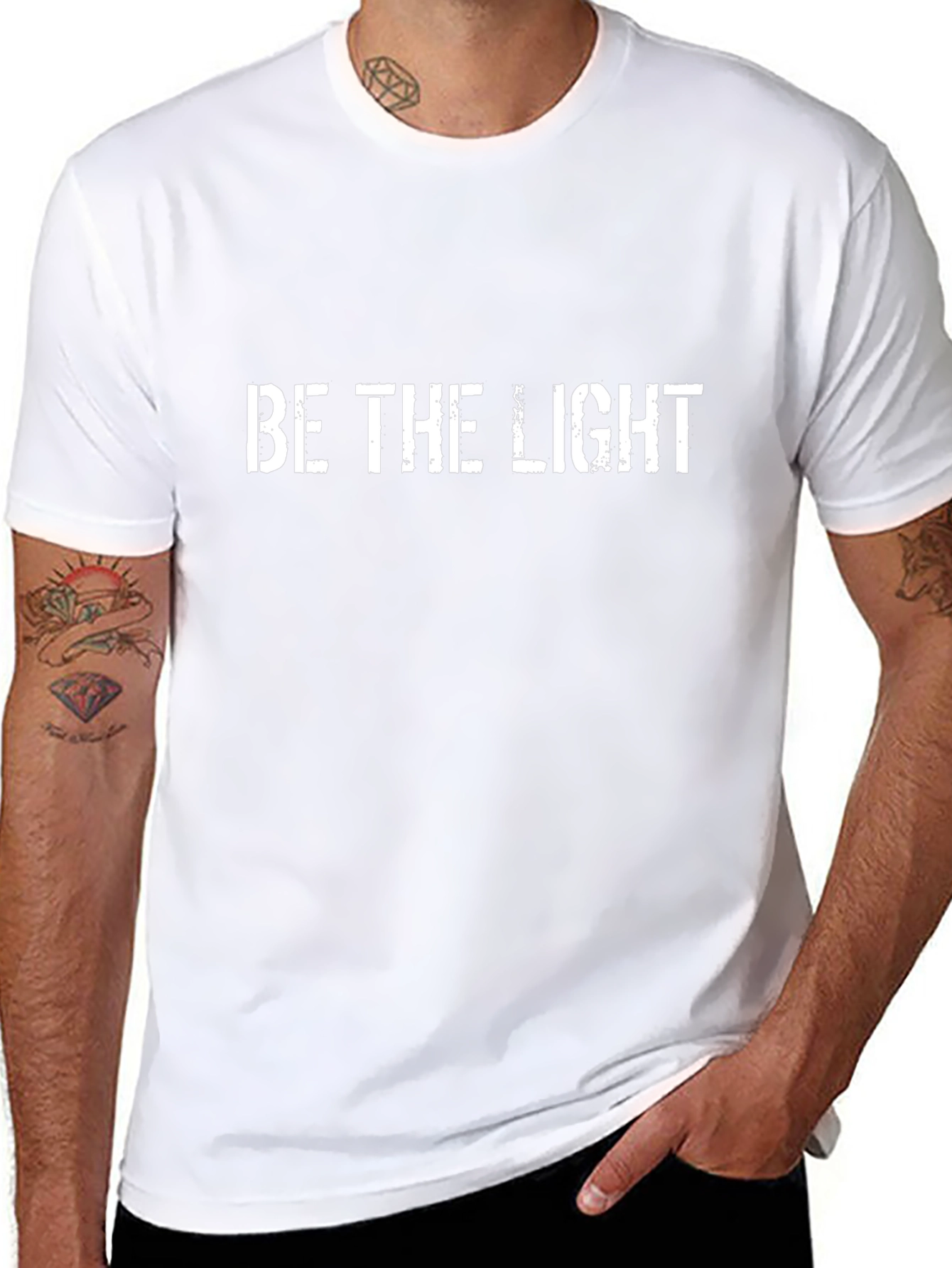 Be The Light Black Graphic T-Shirt