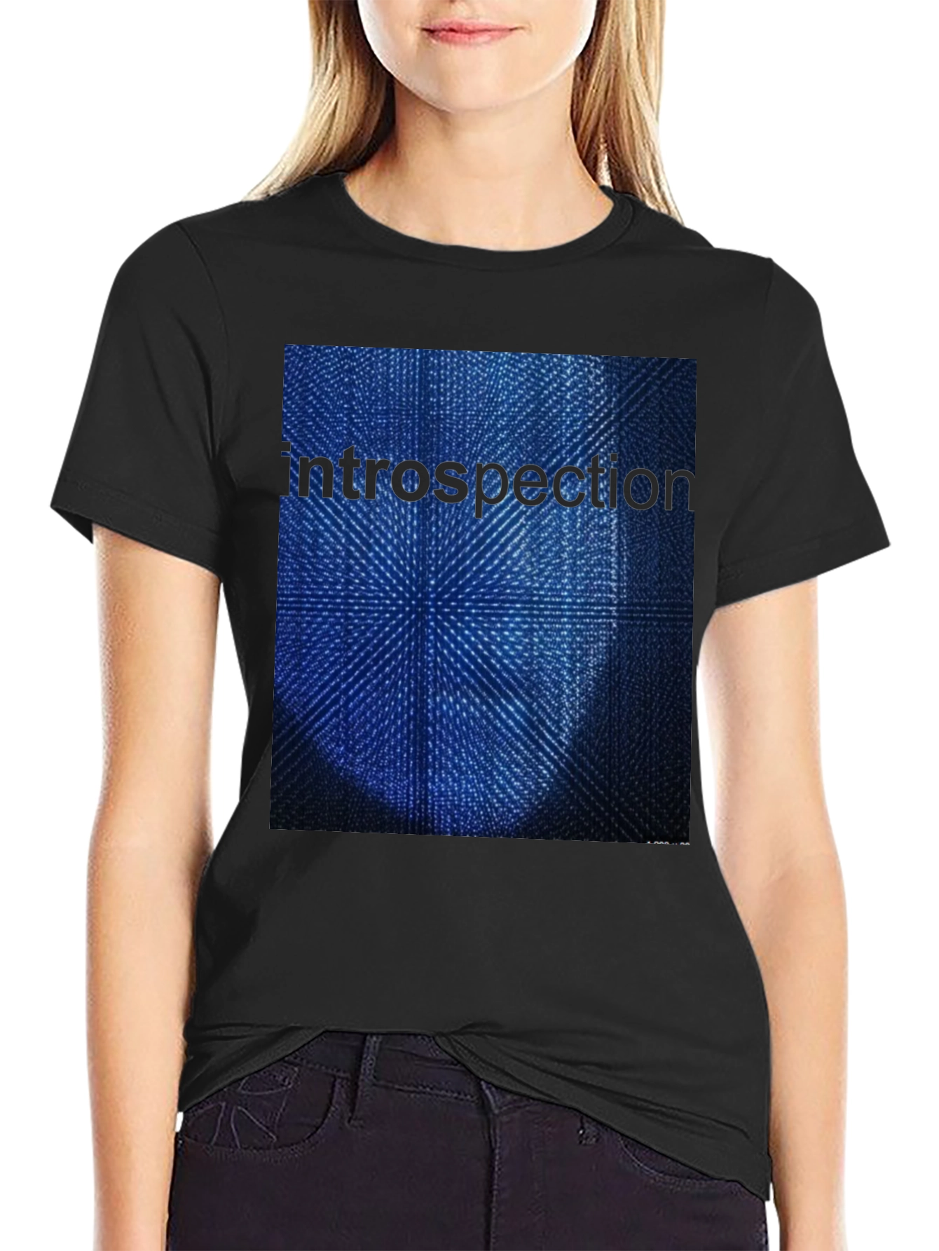 Introspection Graphic Print Black T-Shirt