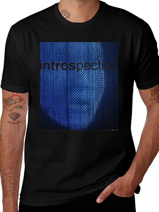 Introspection Graphic Print Black T-Shirt