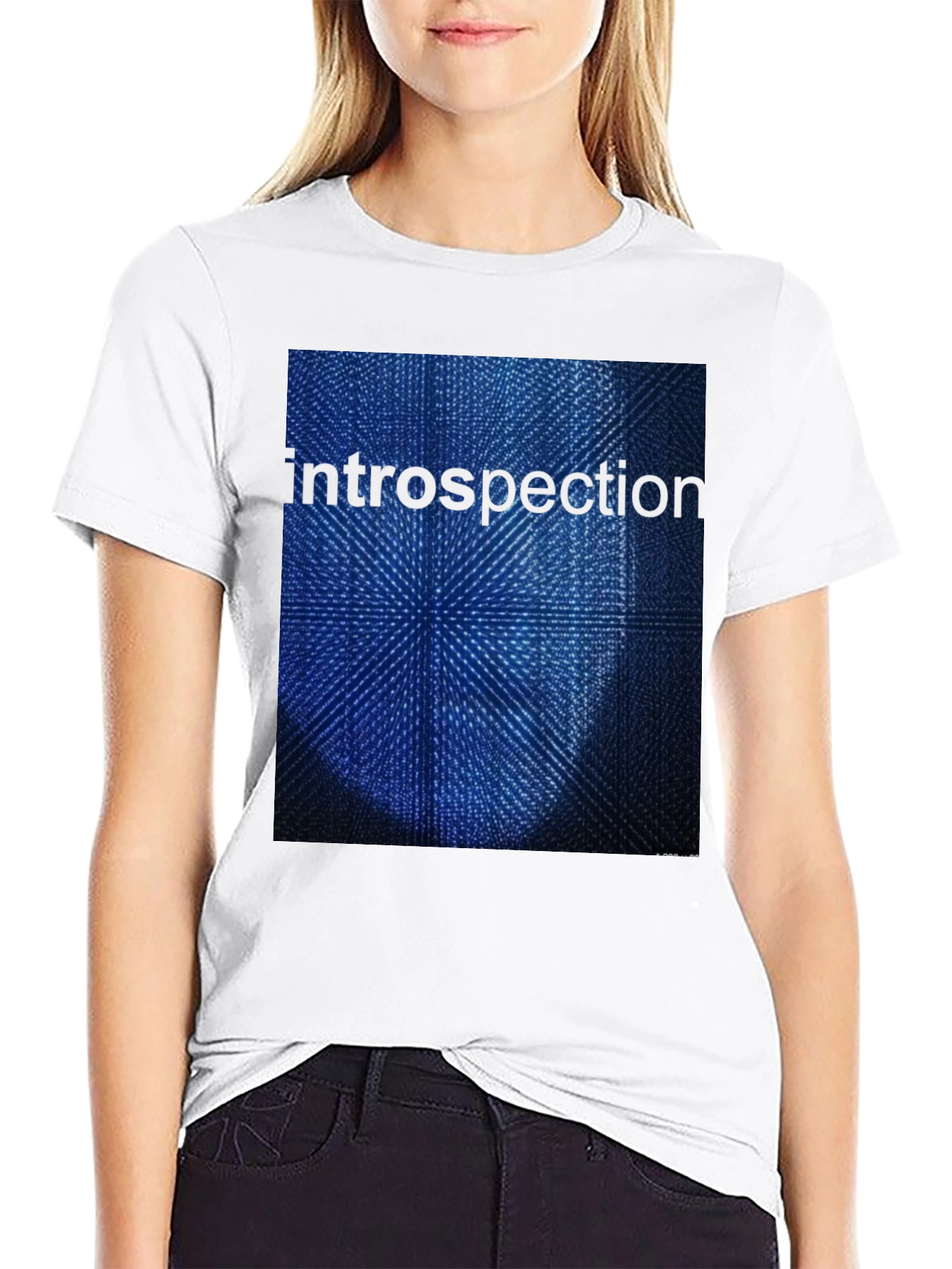 Introspection Graphic Print Black T-Shirt