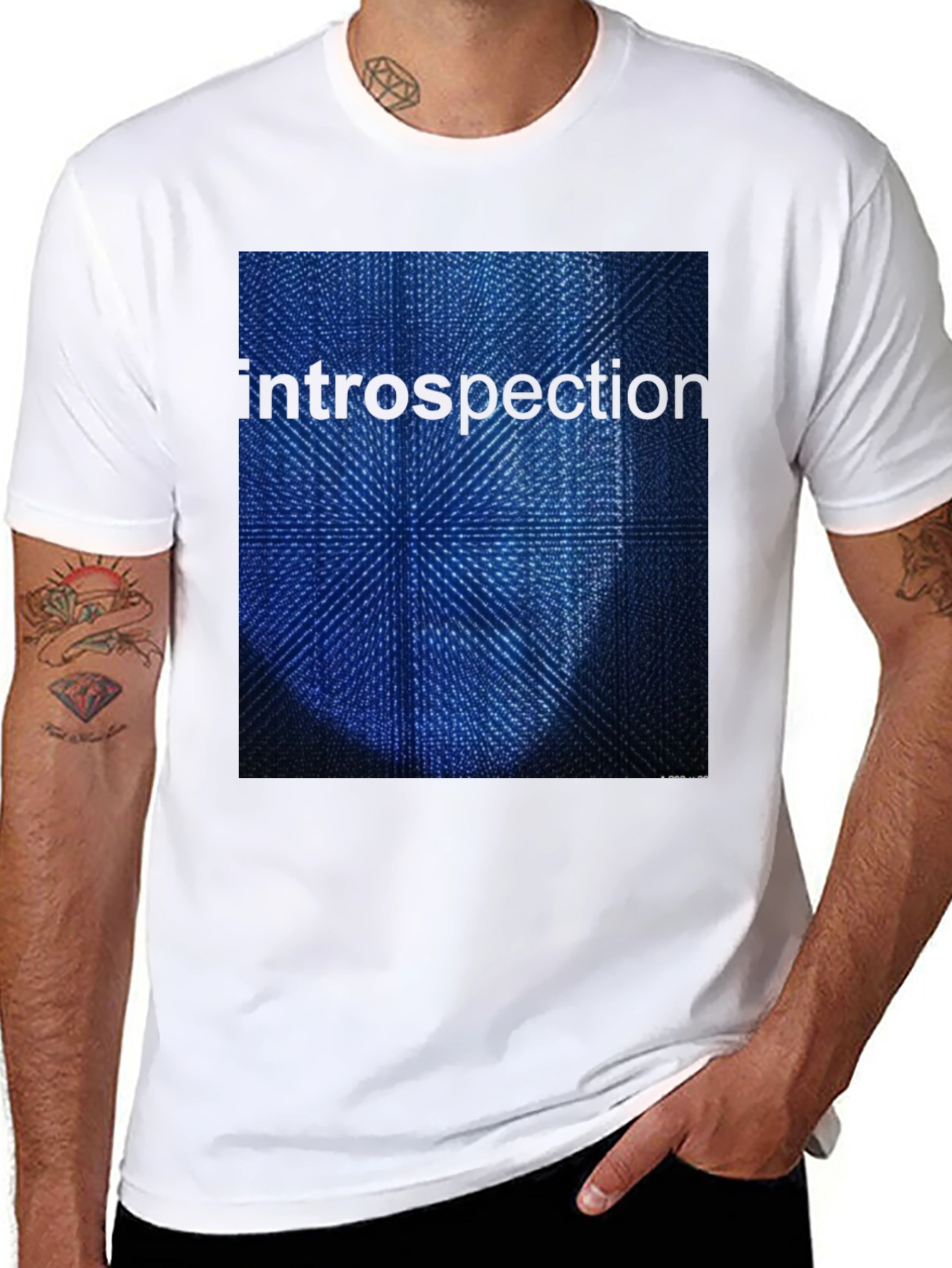 Introspection Graphic Print Black T-Shirt