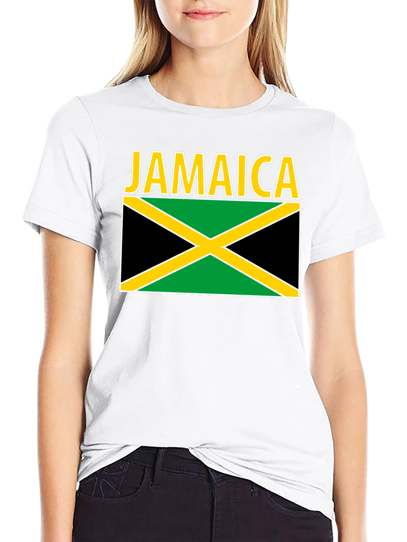 Jamaica Flag Graphic T-Shirt - Black Cotton Tee