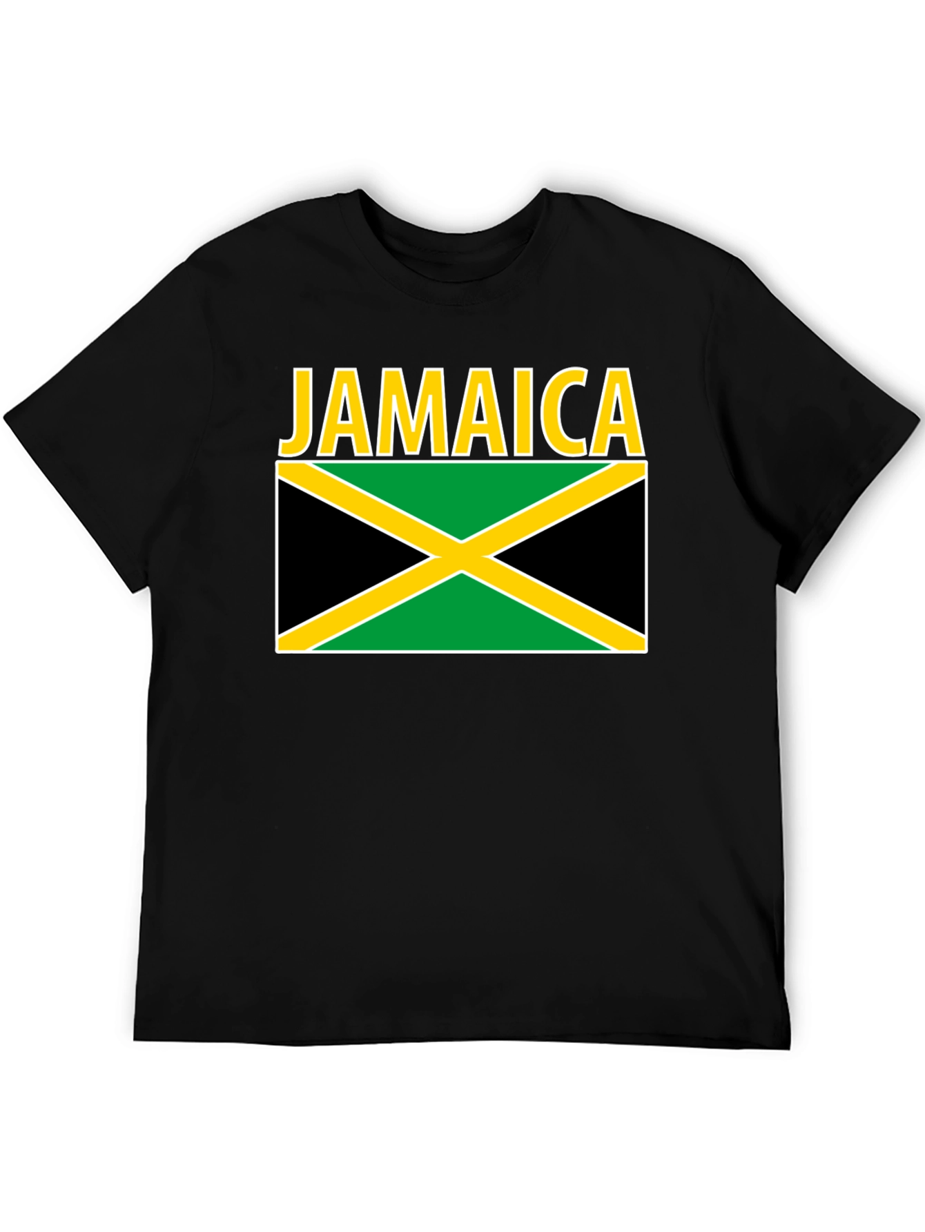 Jamaica Flag Graphic T-Shirt - Black Cotton Tee