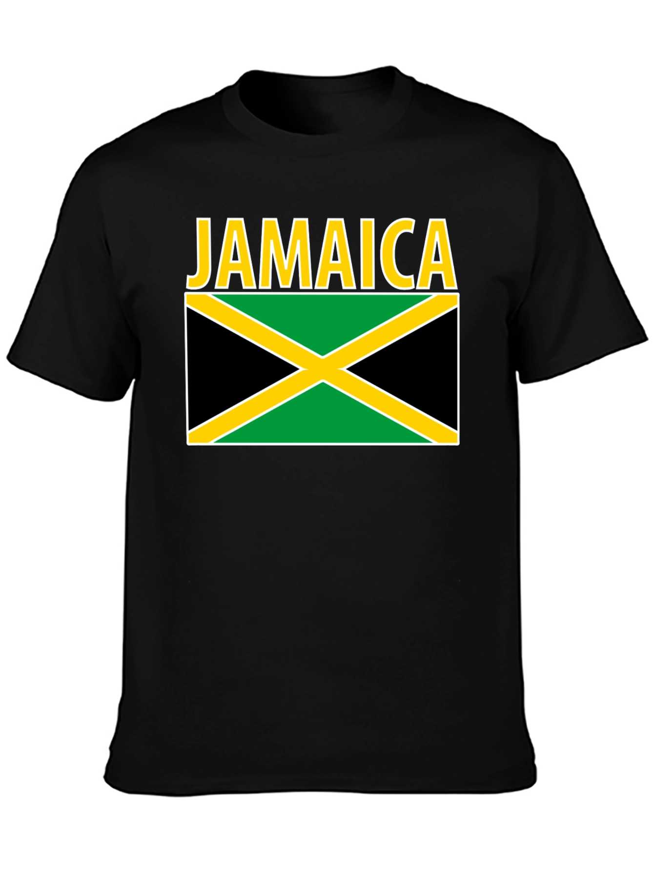 Jamaica Flag Graphic T-Shirt - Black Cotton Tee