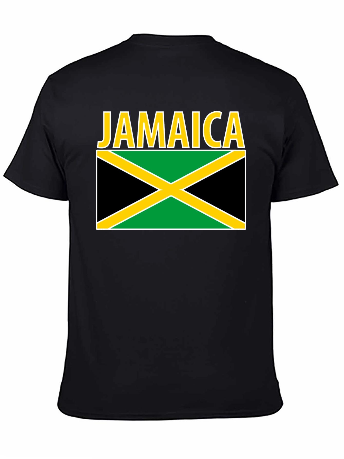 Jamaica Flag Graphic T-Shirt - Black Cotton Tee
