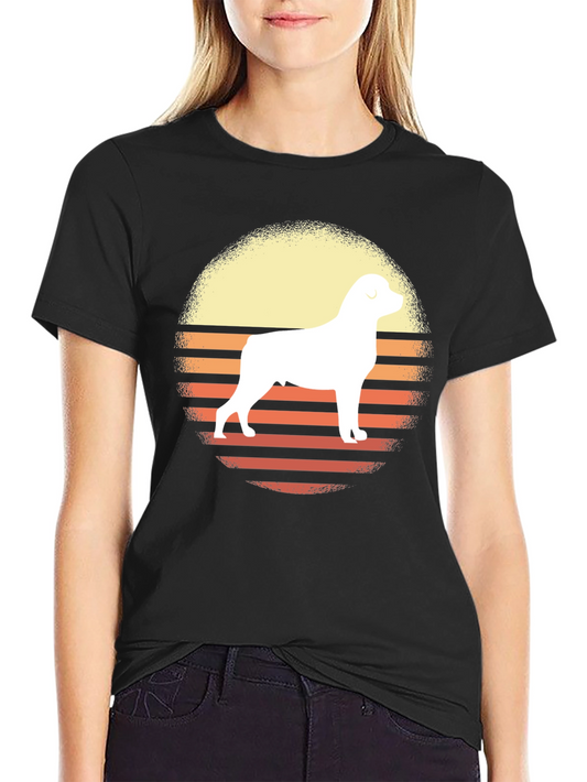 Retro Rottweiler Sunset Graphic Tee