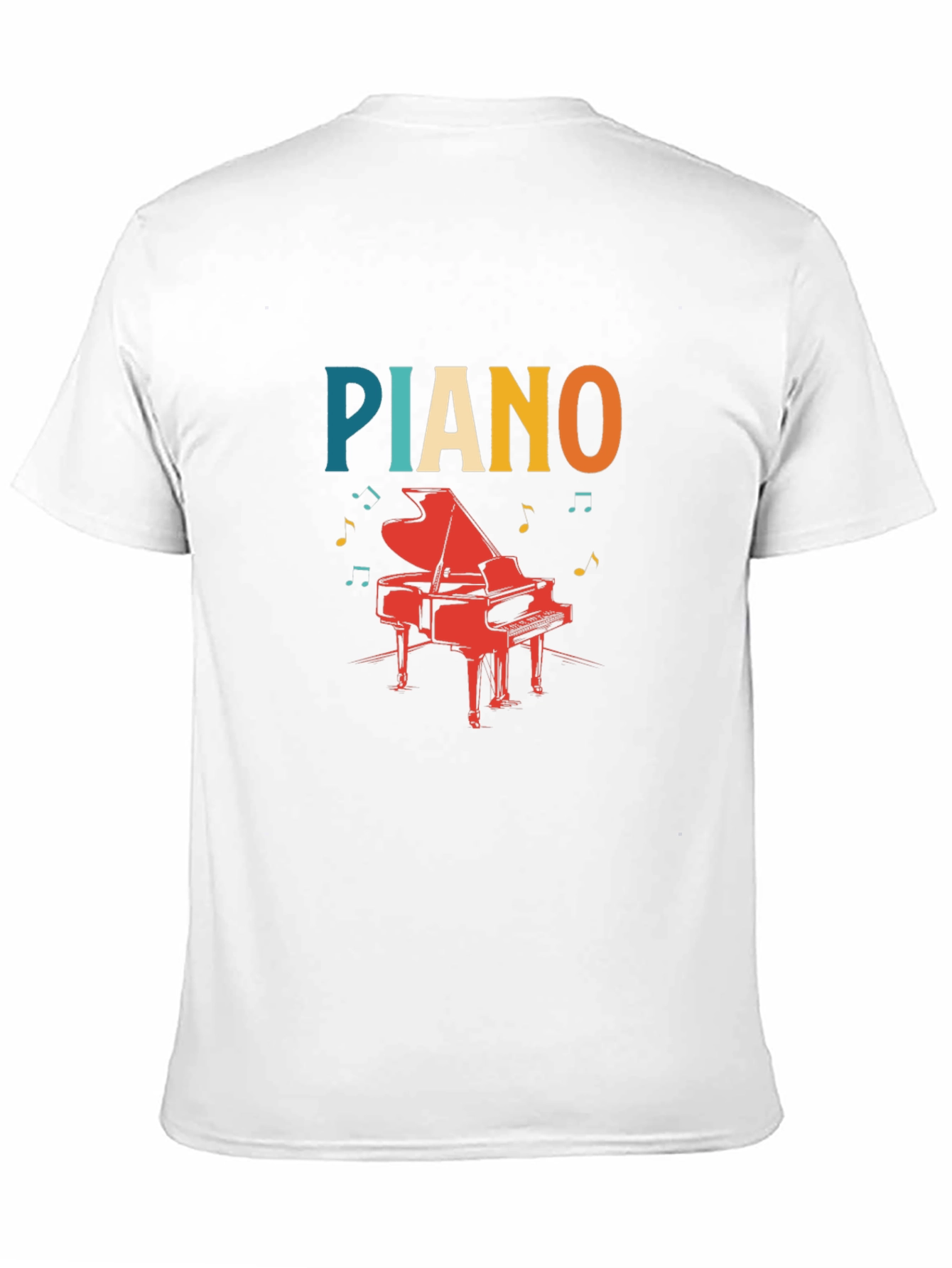 Piano Graphic Tee - Retro Style Black T-Shirt