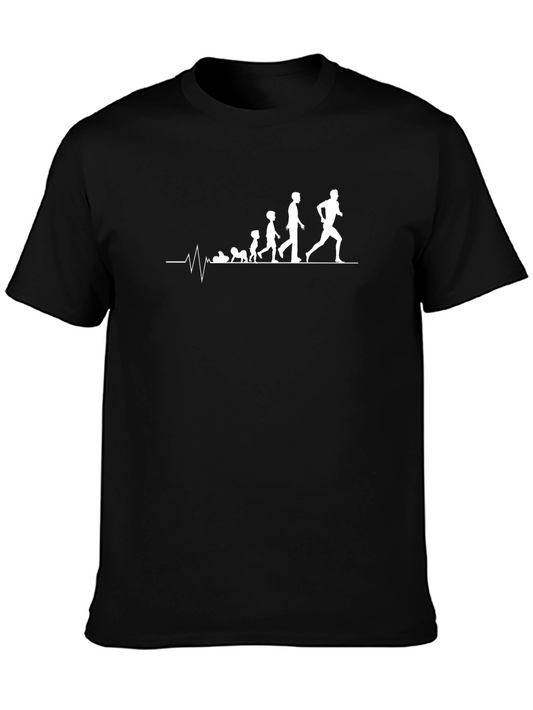 Evolution of Running Black Graphic Tee