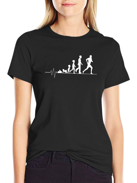 Evolution of Running Black Graphic Tee