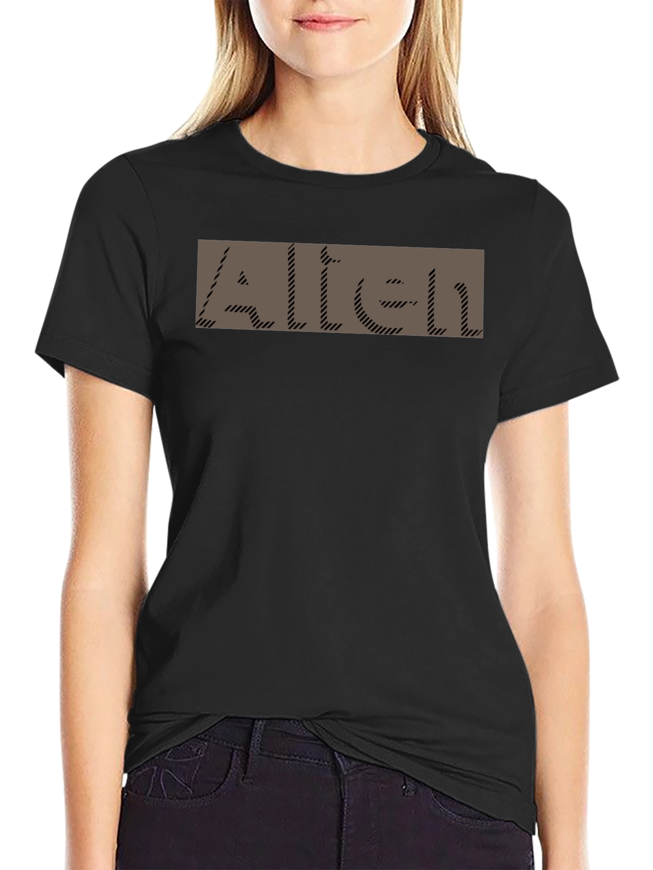 Mens Alien Graphic Print Black T-Shirt