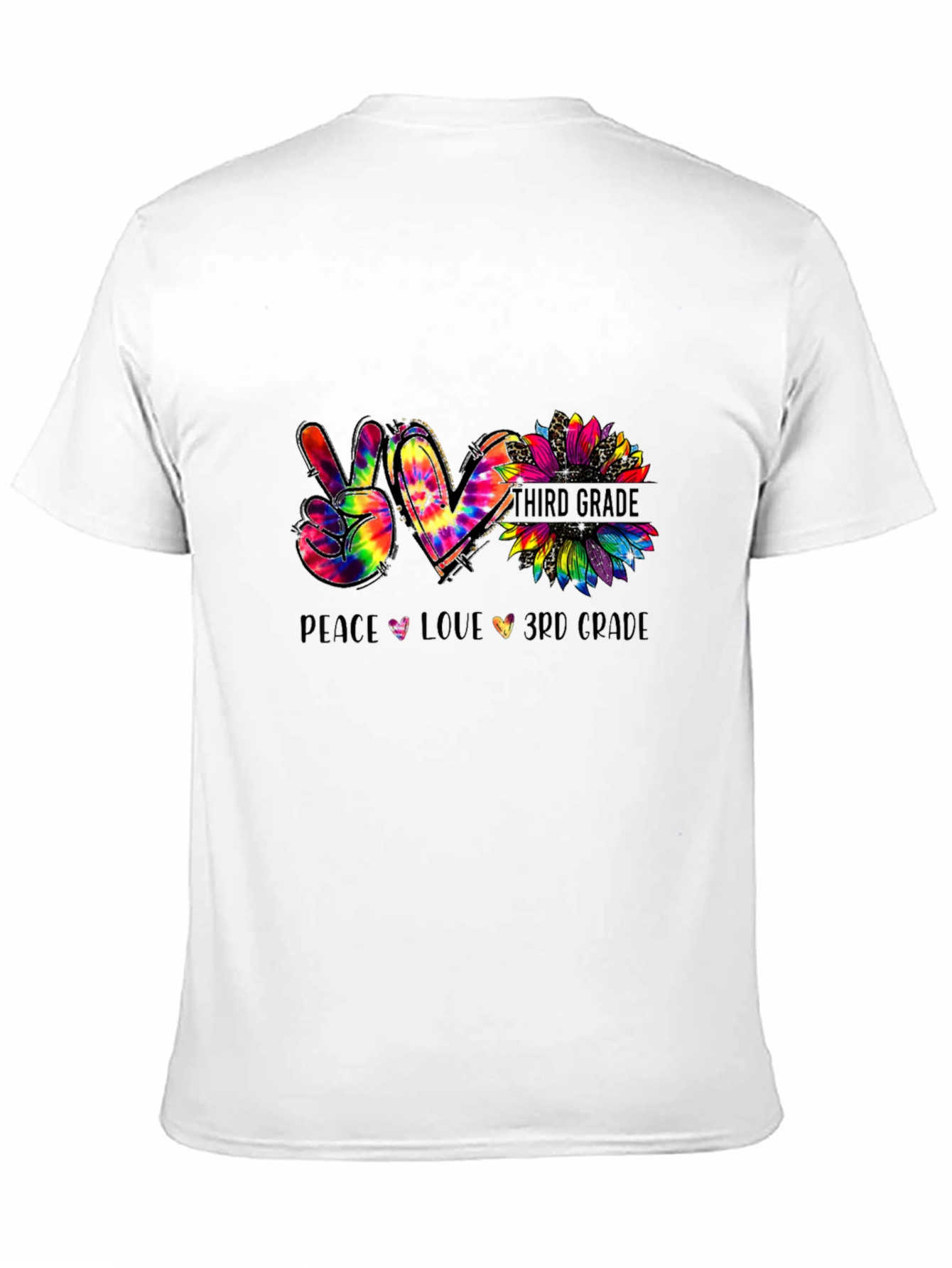 Peace Love Third Grade Tie Dye T-Shirt