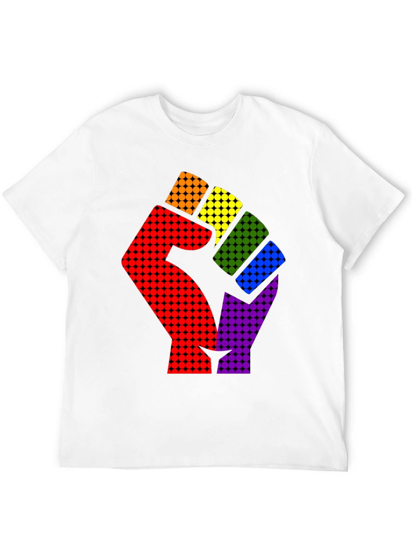 Pride Fist Graphic Tee - Rainbow Power
