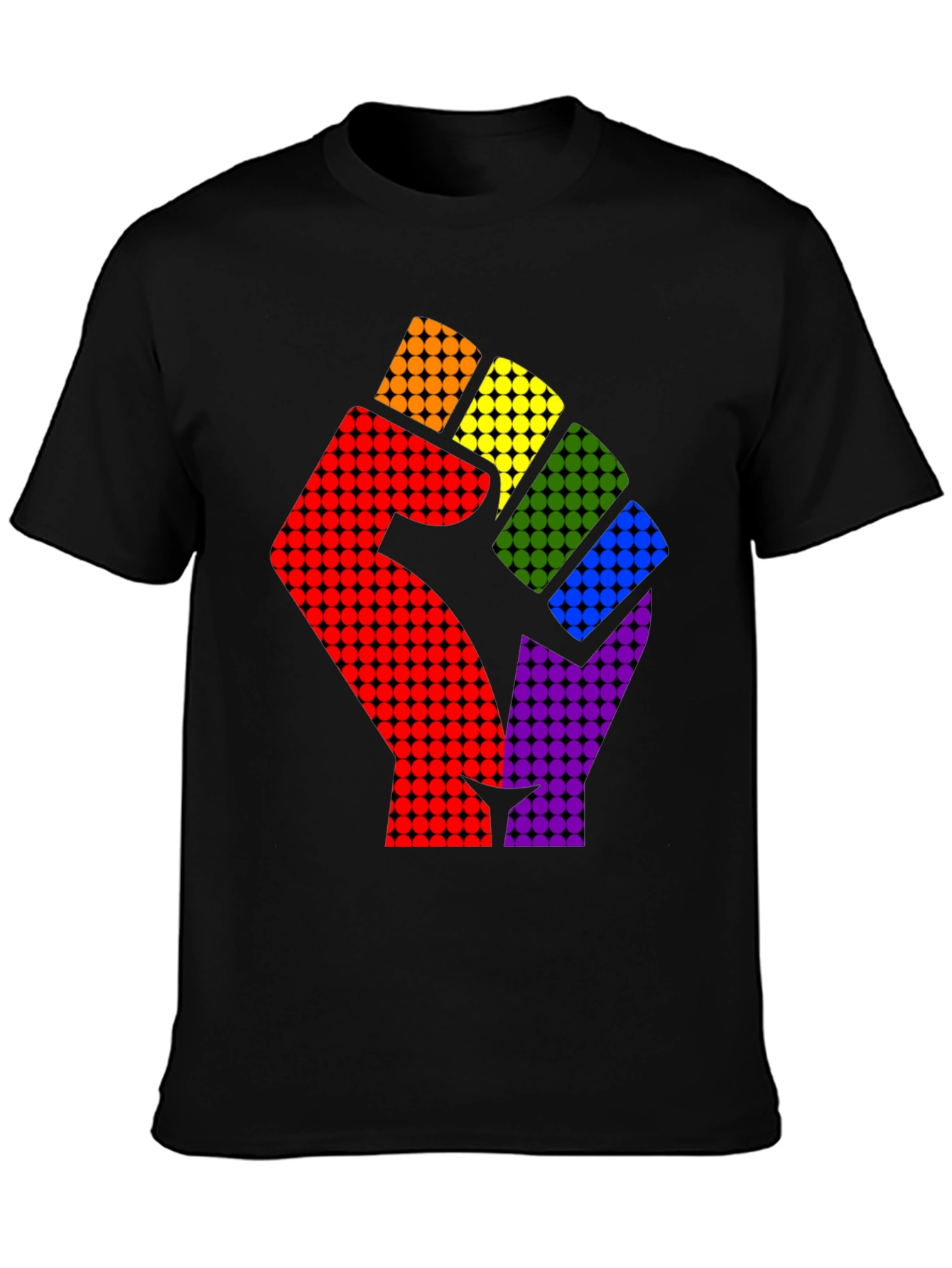 Pride Fist Graphic Tee - Rainbow Power