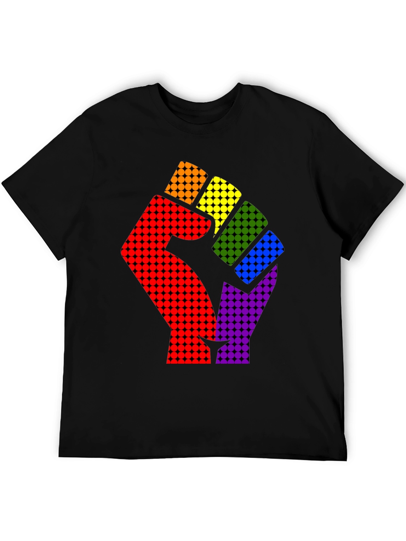 Pride Fist Graphic Tee - Rainbow Power