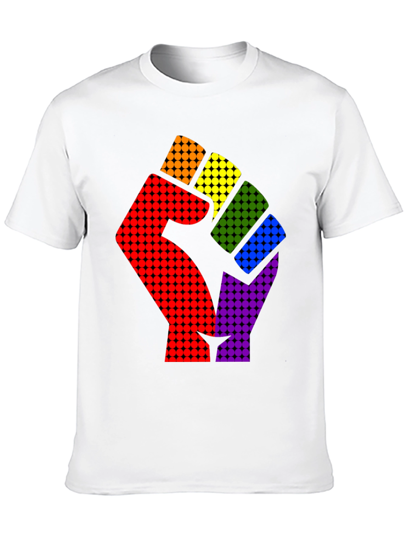 Pride Fist Graphic Tee - Rainbow Power