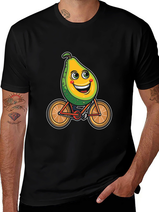Avocado Bike Ride Graphic Tee - Black