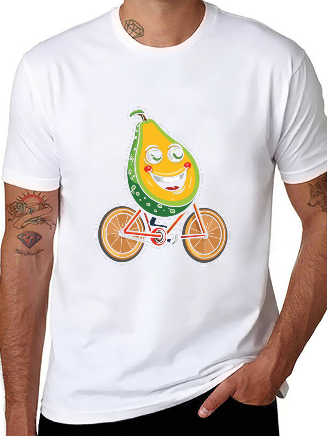 Avocado Bike Ride Graphic Tee - Black