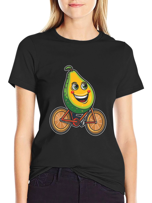 Avocado Bike Ride Graphic Tee - Black