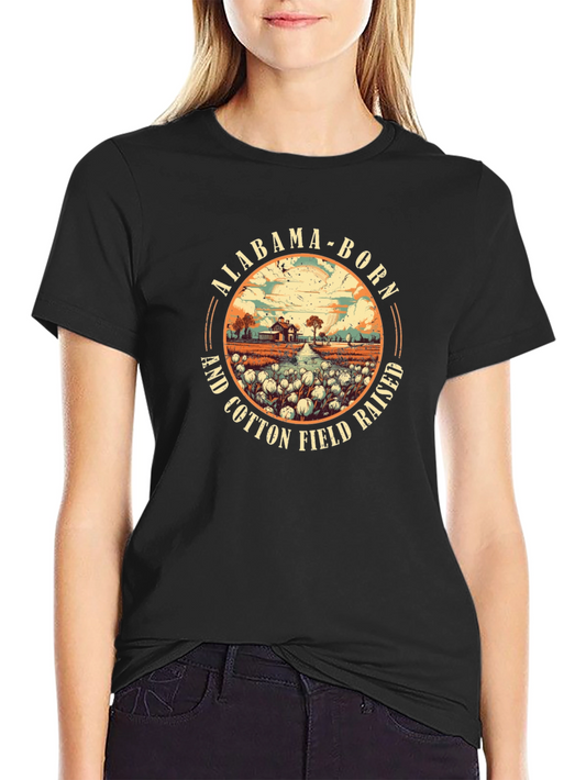 Alabama Born Cotton Field Raised Graphic Tee